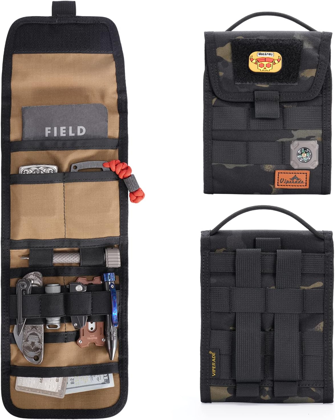 IDOGEAR Borsa di Scarico Tattica Tasca Amministrativa Molle Tactical Pouch per la Maglia Molle Kit Borsa con Gancio e Anello Pannello Dual-purpose (camo black