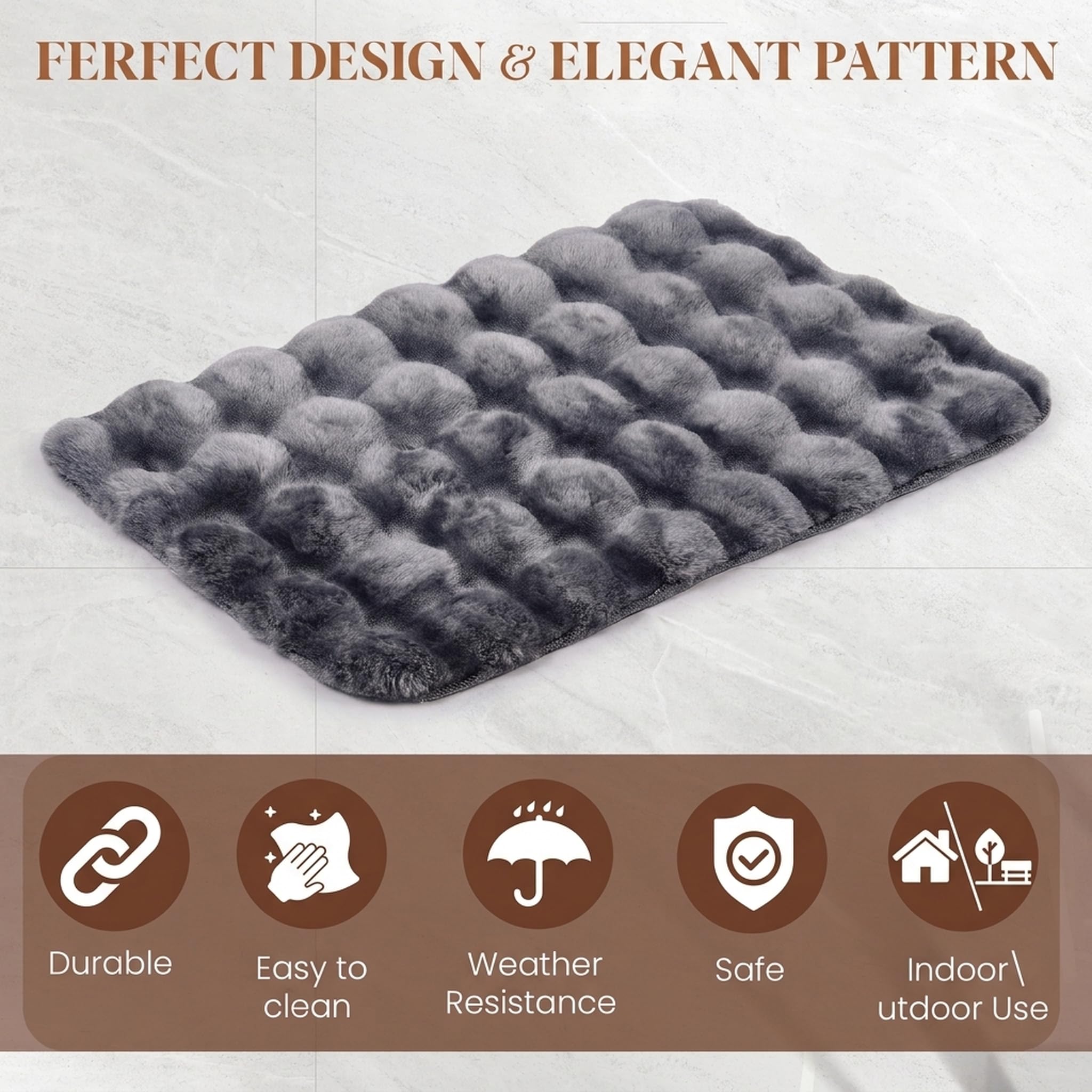 Grey Faux Fur Rug - Soft & Cozy Home Decor -8