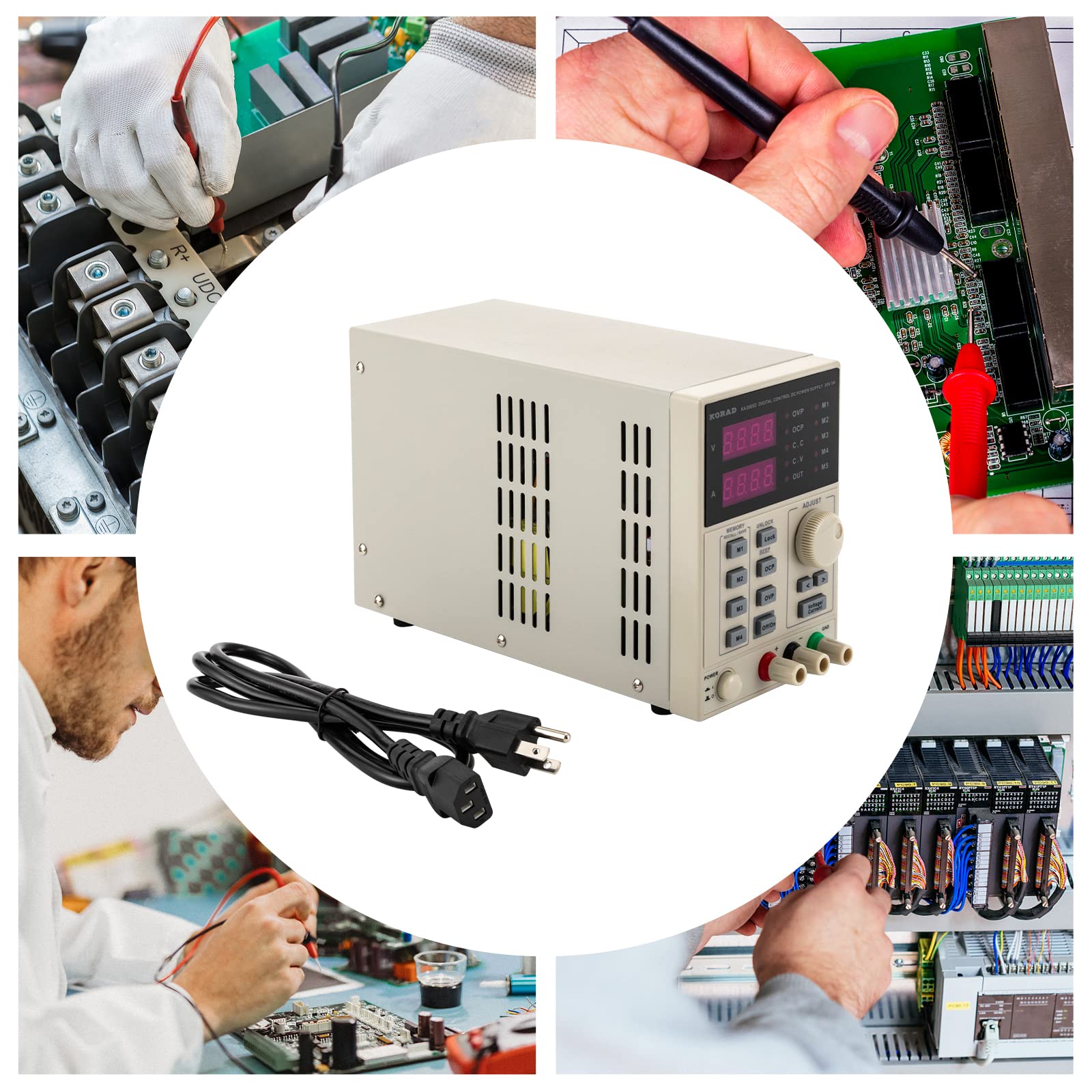 Fonte di programma DC 0-30 V, 0-5 A, programmabile, corrente costante/tensione costante, alimentatore da laboratorio con indicatore LED ad alta precisione, per laptop, telefoni cellulari, rasoi