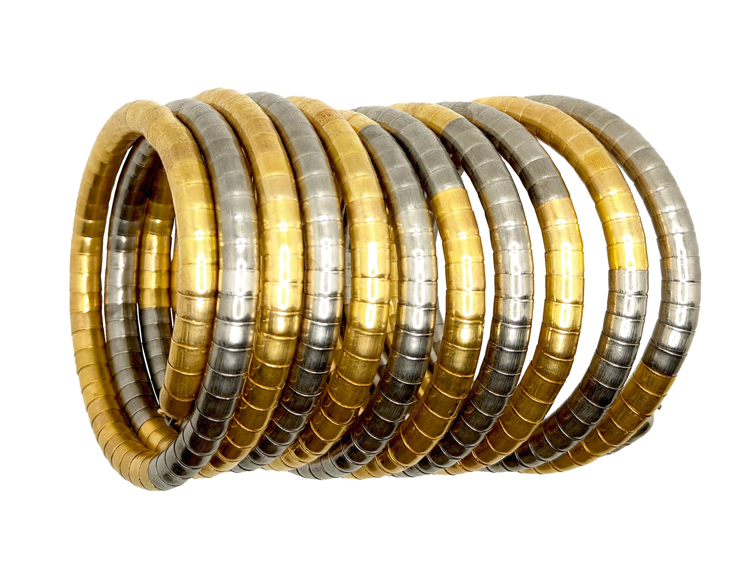 Fuschianet Golden, Silver Spiral Hoop Cuff Bracelet Bangle for Girls and Women (B0CPCYNMF3) Amazon Price History, Amazon Price Tracker
