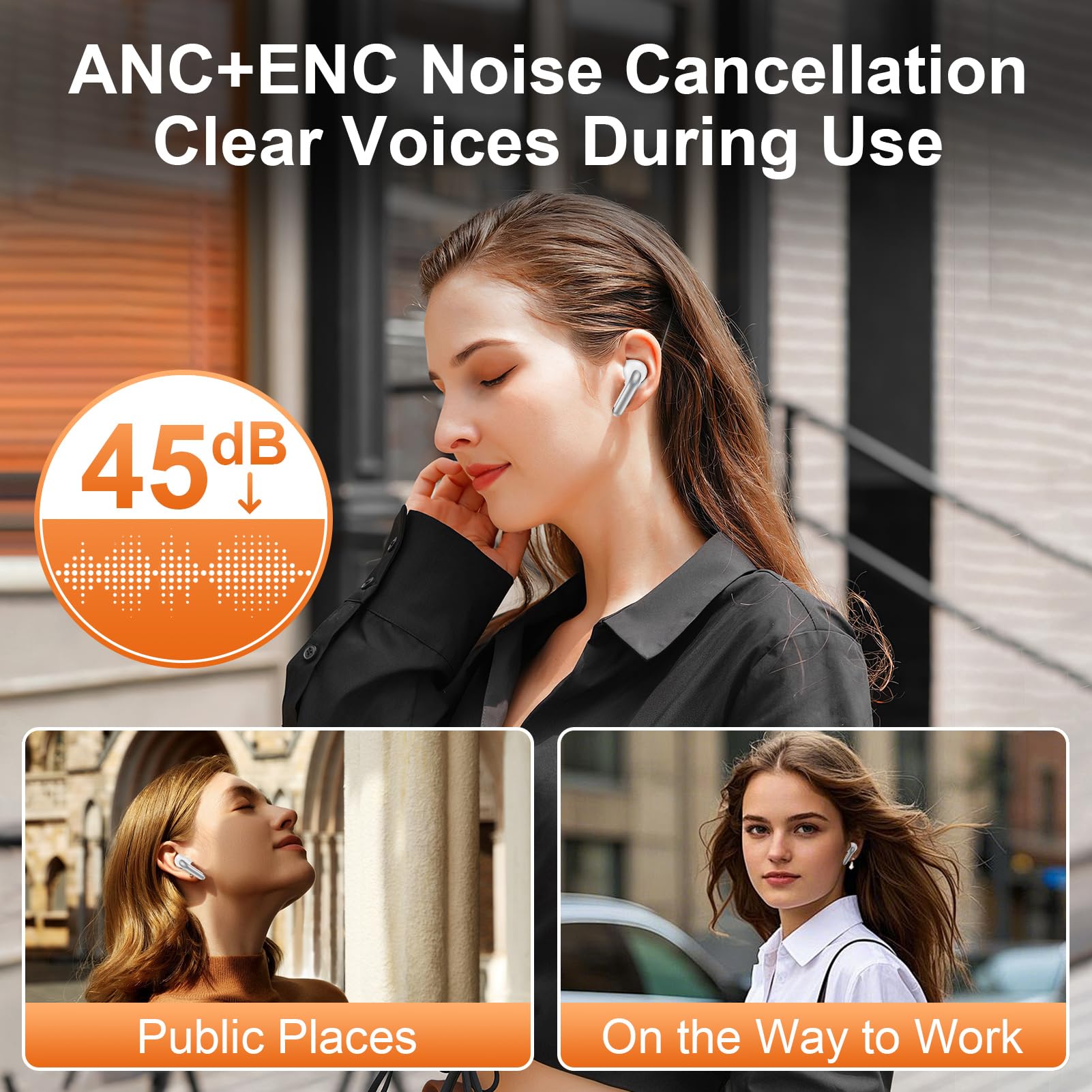 Microfono con cancellazione del rumore Auricolari Cuffie wireless per Samsung galaxy S25 S24 Ear Buds pod Stereo Bass Auricolari Bluetooth per iPhone 16e 16 15 Pro Auricolare iPad Android Google pixel