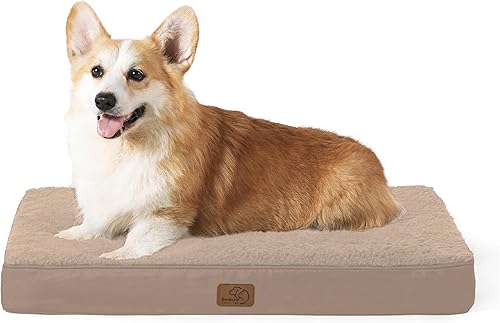 Miniatura 58 de Bedsure - Cama grande para perros para jaula - Camas planas y cómodas para mascotas con funda extraíble y lavable, alfombrilla ortopédica de espuma