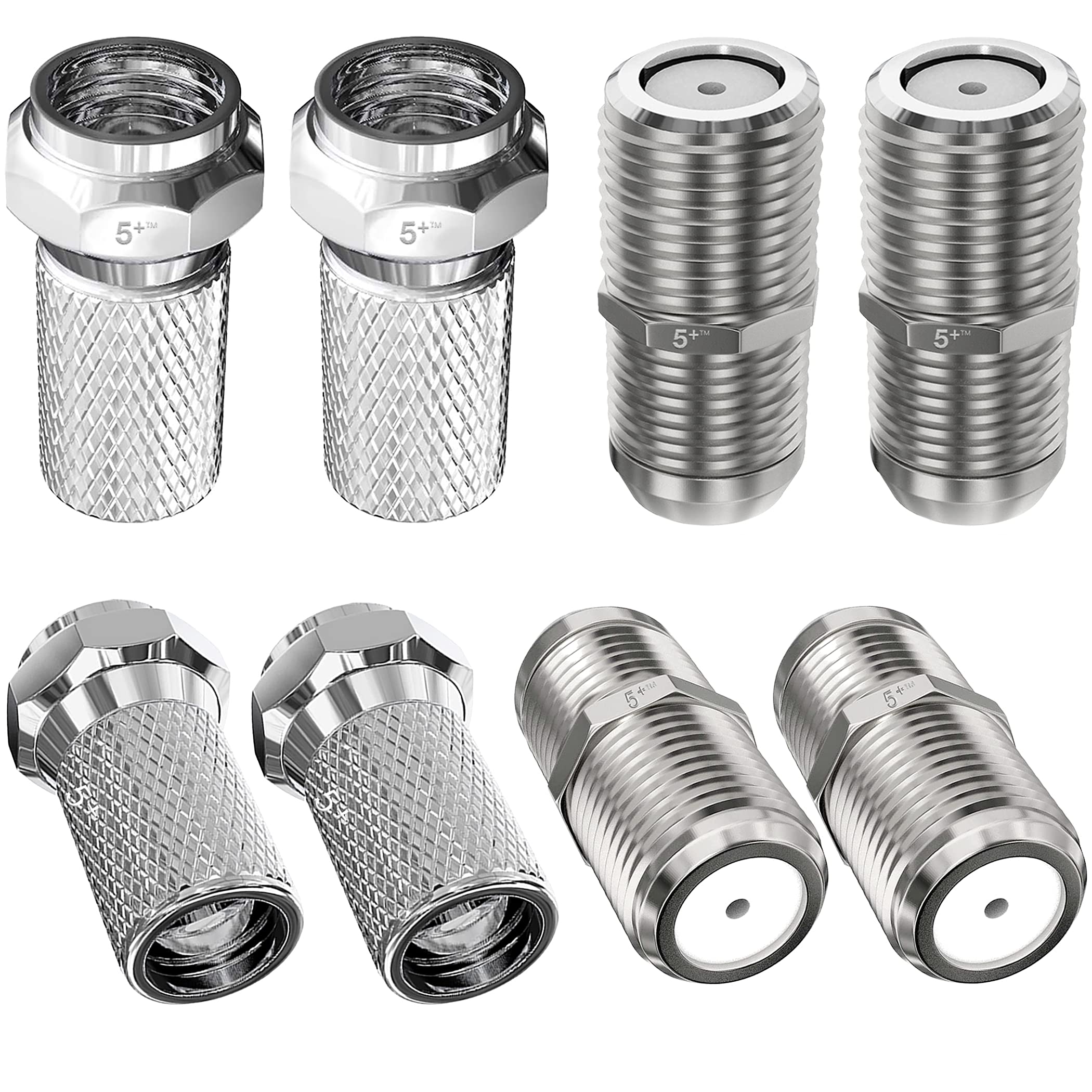 Buy 5 Plus Ftype Connector Kit for Coaxial Cable Extension/Repair, 4