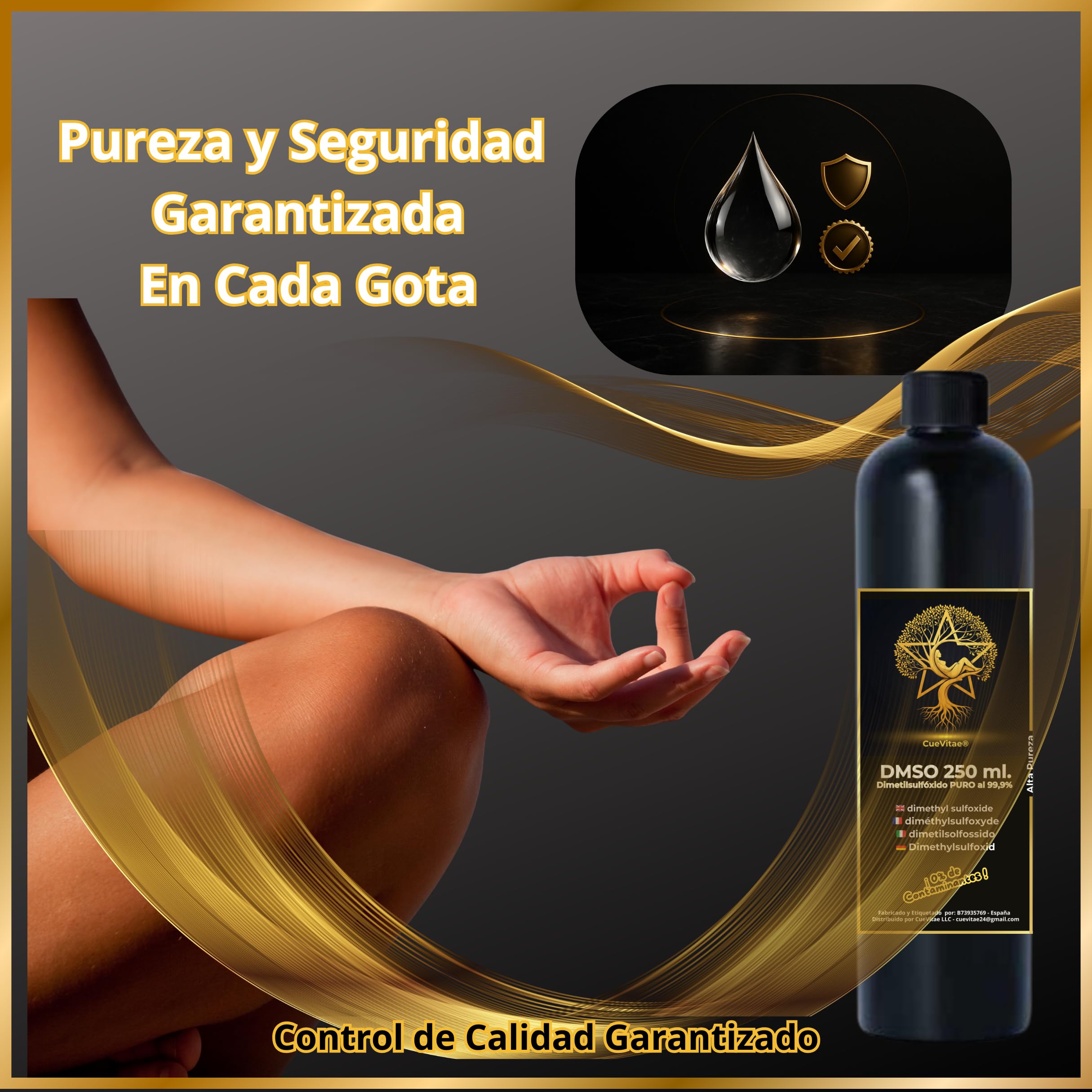 DMSO 250 ml | Diméthylsulfoxyde Pureté Minimale [99,9% HDPE] | Qualité Laboratoire | Solvant Organique Liquide