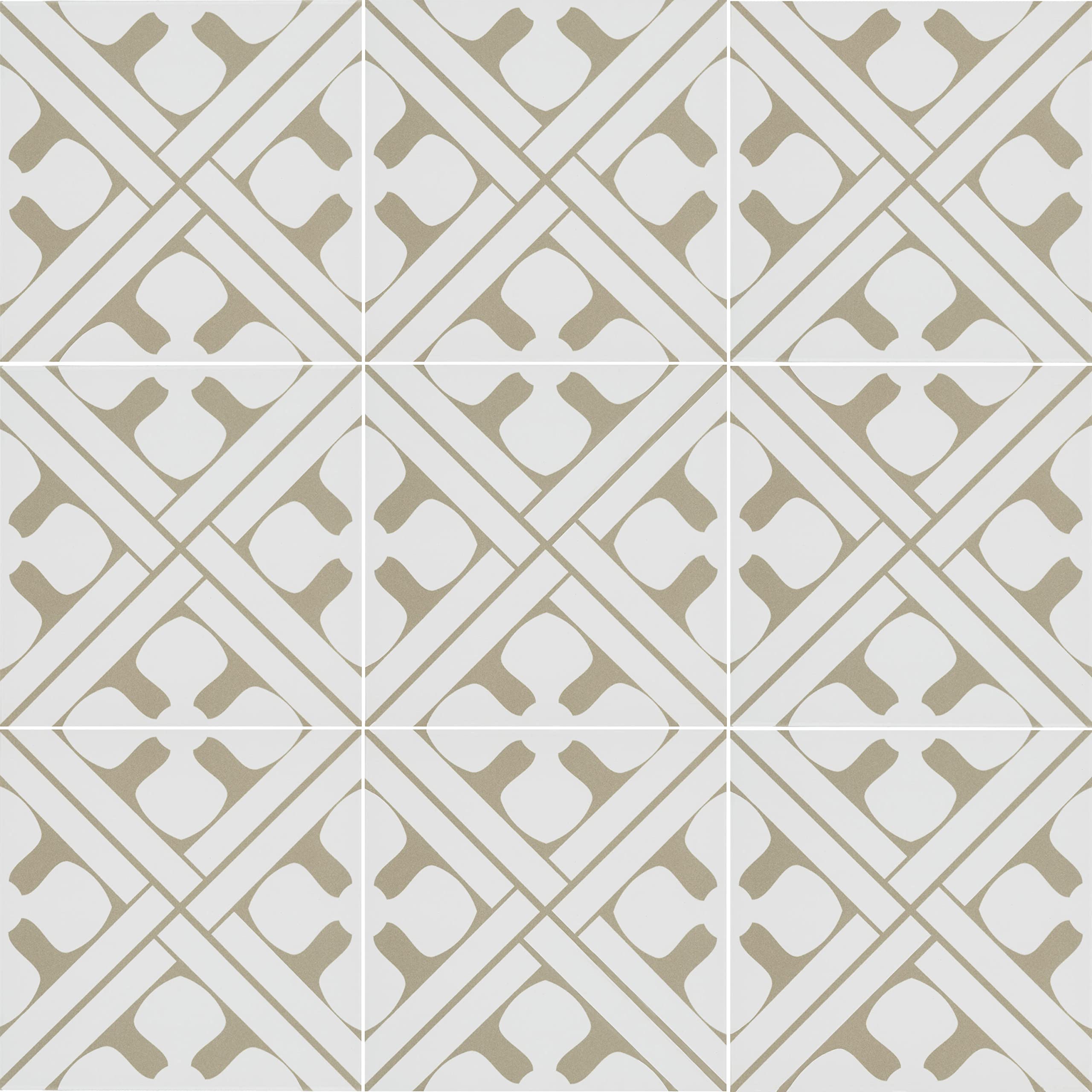 MSI Elora - Piastrelle per pavimenti e pareti in porcellana opaca encaustica per bagno, cucina, paraschizzi, piastrelle da parete e doccia, 20,3 x 20,3 cm