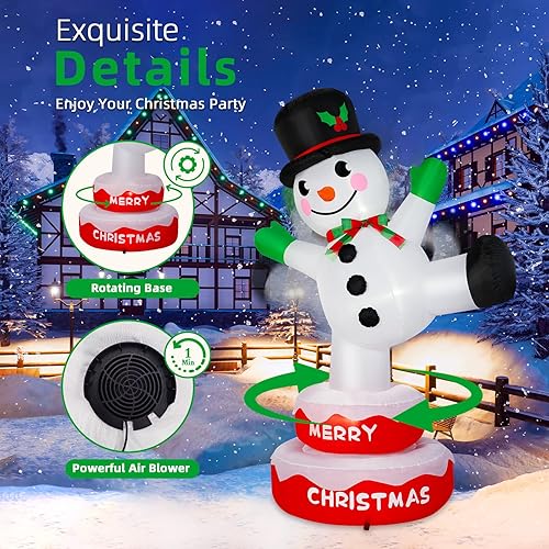 Vista 97 de Inflables de Navidad de 12 pies de largo, decoraciones para exteriores, inflables de Papá Noel en trineo de renos, luces LED integradas