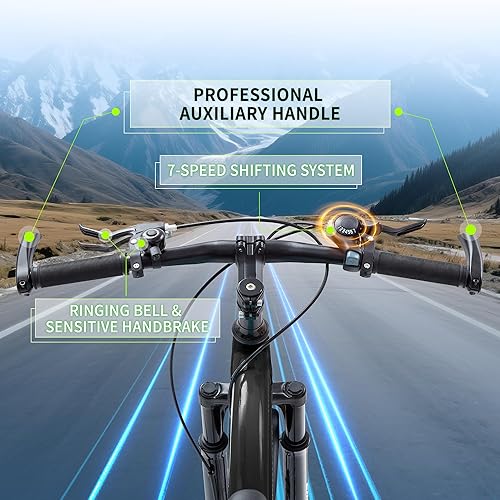 Miniatura 5 de Bicicleta de montaña para niños de 202426 pulgadas, bicicletas para niños y niñas con doble suspensión completa, transmisión de 7 velocidades, freno