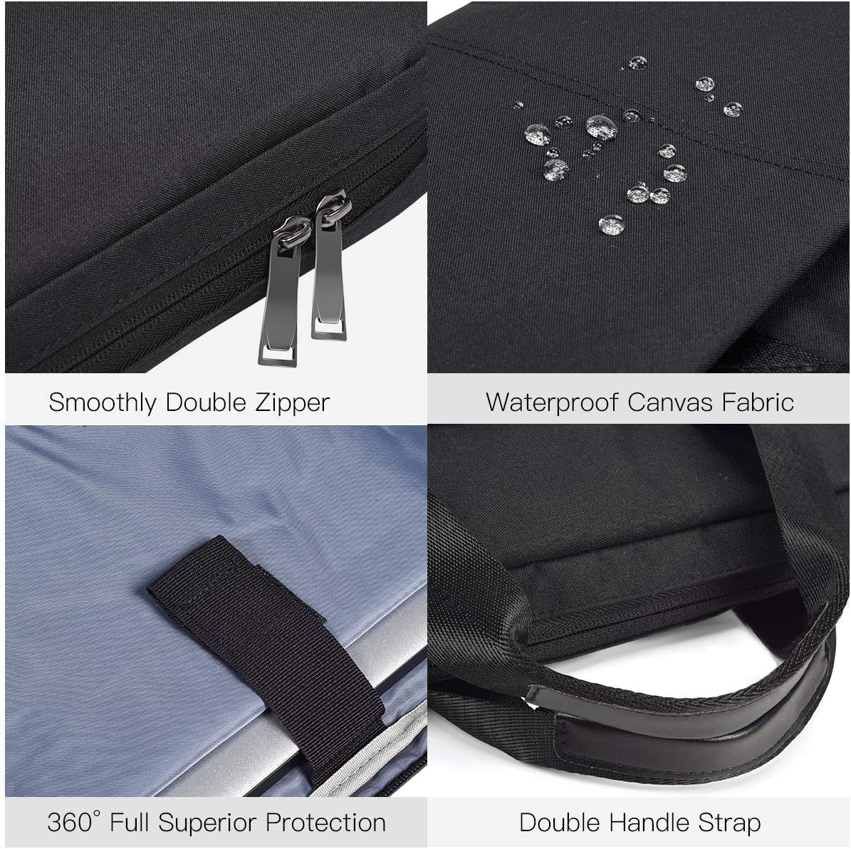 15.6 Inch Laptop Case Bag with Handle for Dell Inspiron 15 5000/Dell Chromebook 15,Lenovo Ideapad/Lenovo ThinkPad 15.6,Huawei MateBook D 15.6,Acer Asus HP Samsung Chromebook Sleeve Case(Black)