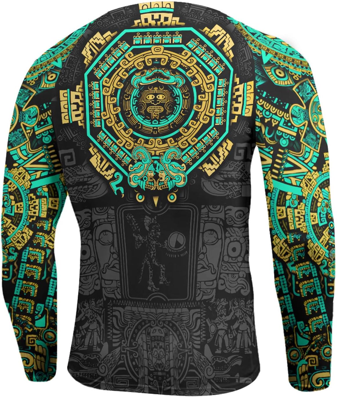 HYPEWAVE Viking Print 3D Never Fade BJJ Rash Guard Ultra Soft Men Compression Shirt UPF 50+ Stretchable Fabric Long Sleeve
