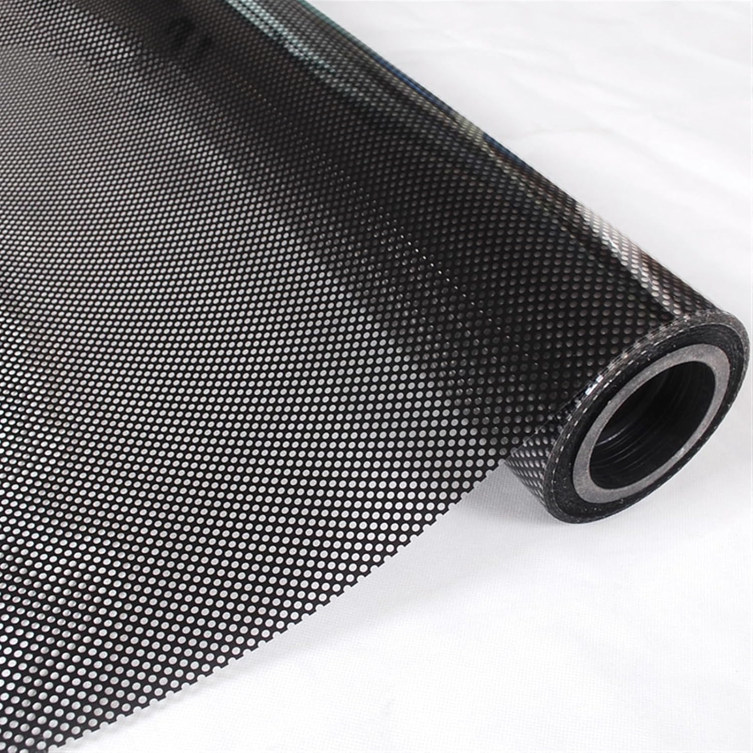 Window Film Privacy Film Self-Adhesive Mesh Window Film, Privacy Room Darkening Window Glass Sticker, Anti-uv Dotted Window Cling for Home Office Car Glass Decorative Sticker (Color : A-Black, Size