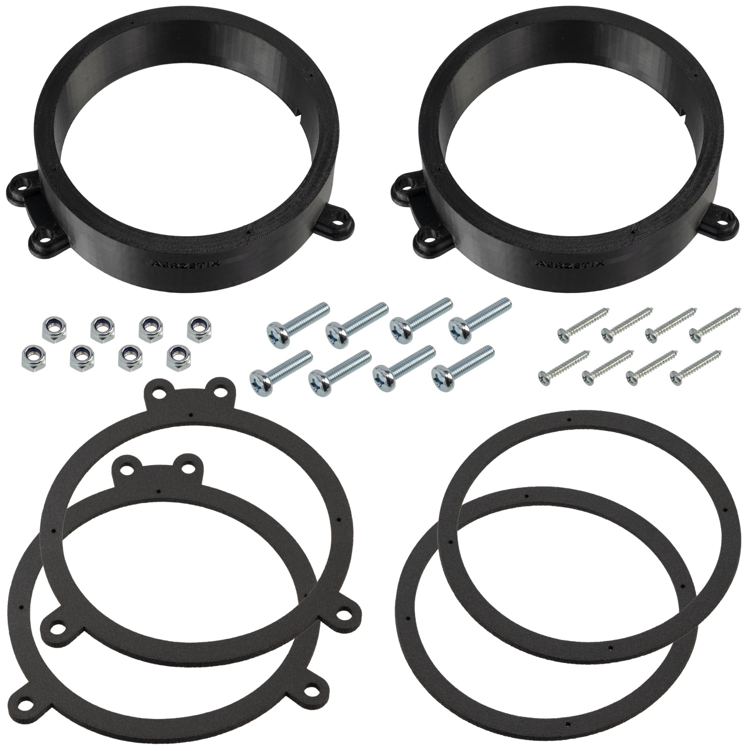 Aerzetix | Kit di 2 adattatori per altoparlanti Ø165 mm in plastica ABS | compatibile con Mercedes-Benz C-Class W203 sedan, S203 T-Modell, CLC-Class CL203 Sportcoupé, CLK A209/C209 Cabriolet/Coupé