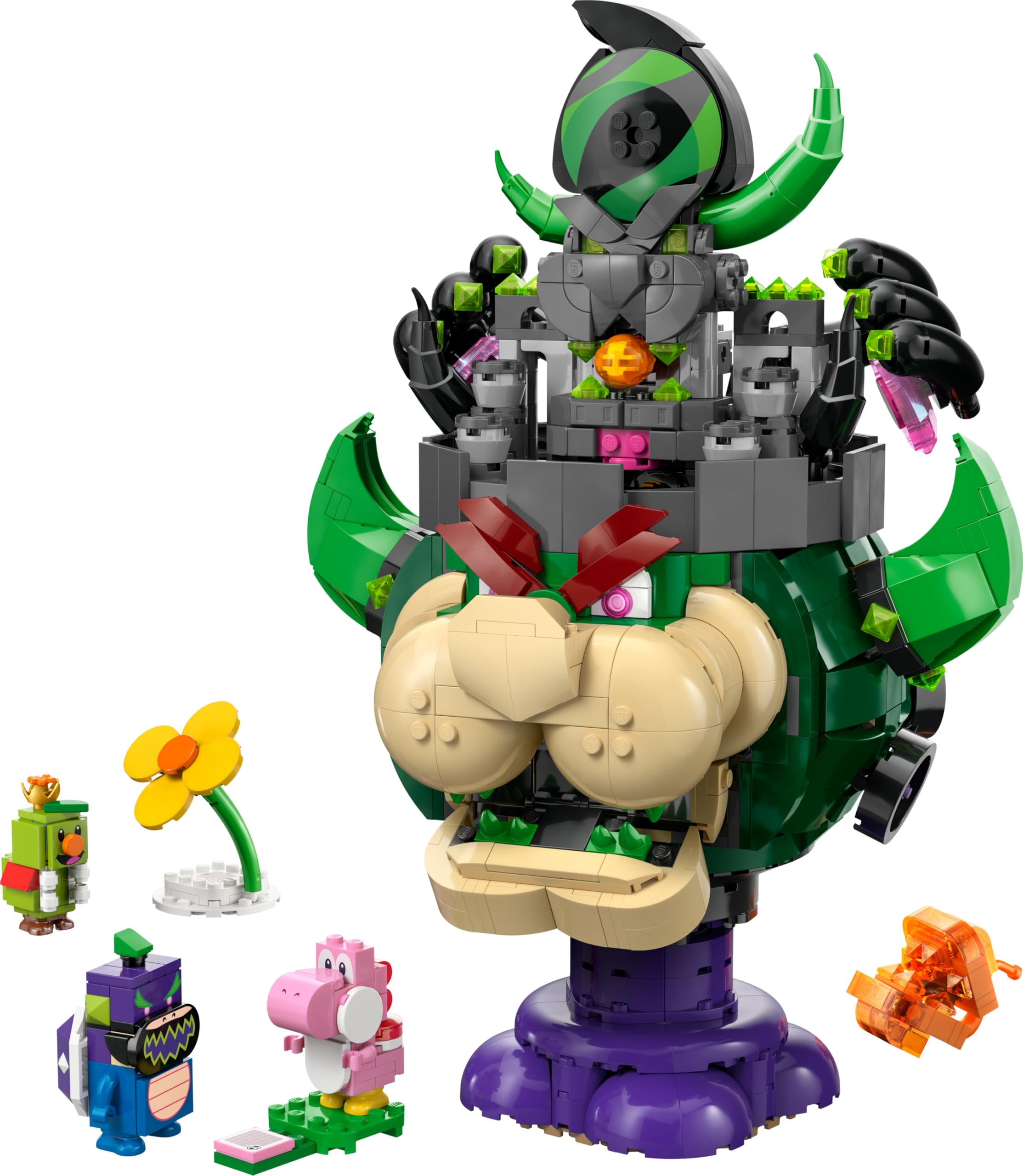 LEGO Super Mario Principe Florian e Bowser Castello - Giocattolo Interattivo con 4 Figure Incluso Yoshi Rosa, Supporto per il Gioco e l'Esposizione - Regalo per Gamer e Bambini da 9 Anni - 72042