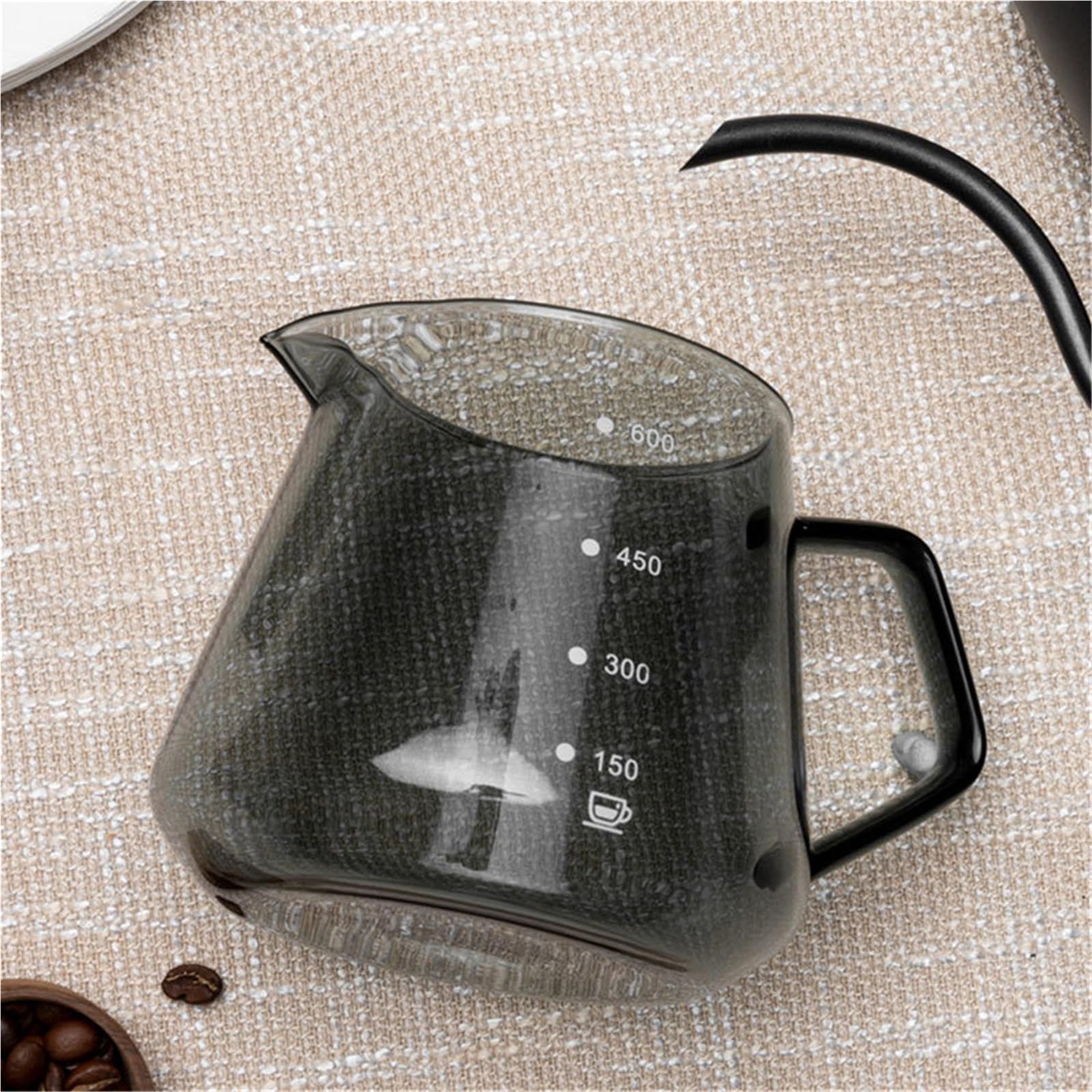 Kaffee Wasserkocher 600 ml Kaffeebecher, wiederverwendbares Getränk for Übergießen mit Skala, for Zuhause, Hotel, Picknick, Camp, Topf, Zubehör Für Kaffee，Tee(Grey B)