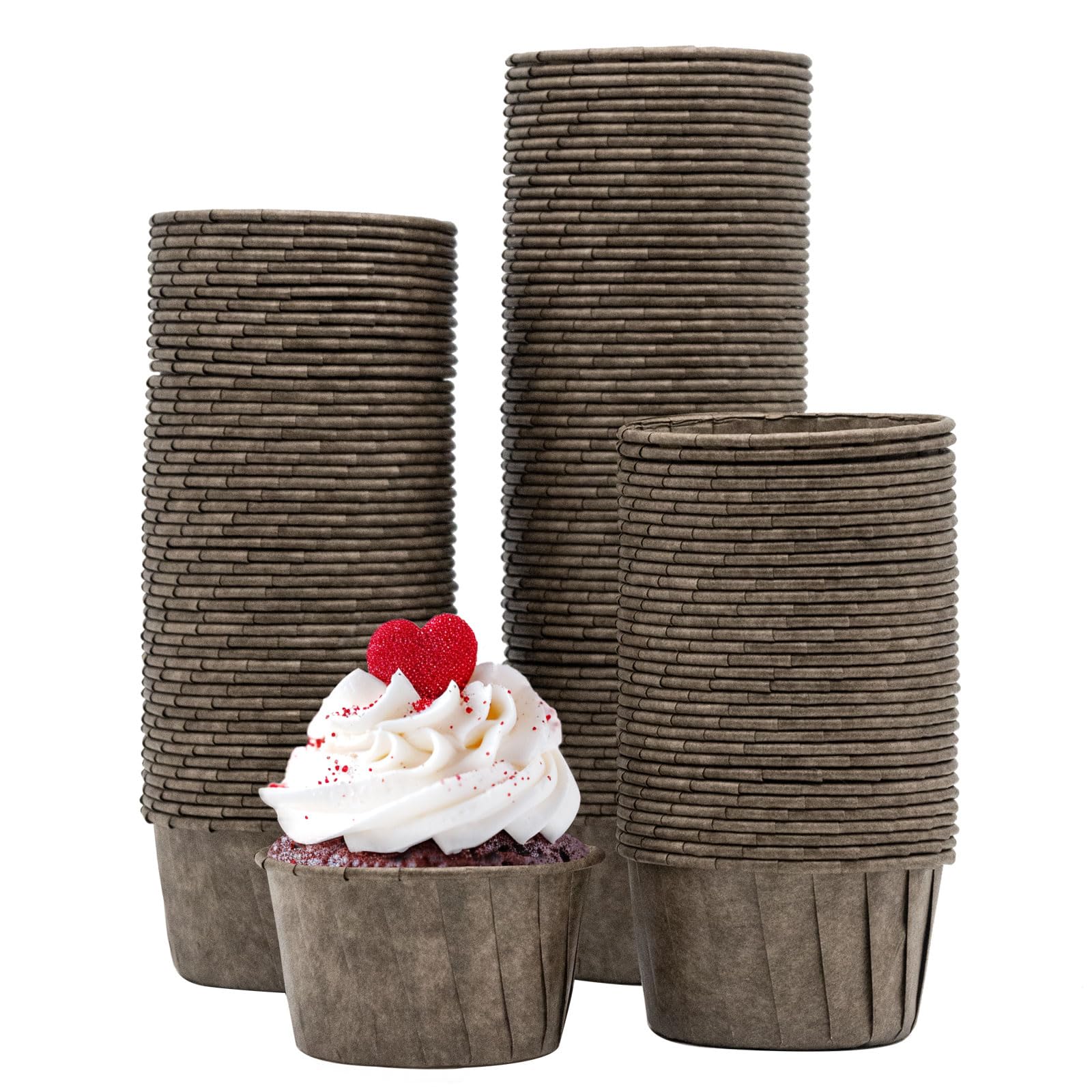 DAKLOP - 100 Caissettes à Muffins En Papier Tulipe - Antiadhésives, Résistantes à La Chaleur (220°C) - Pour Cupcakes, Muffins, Petits Gâteaux - 2 Couleurs