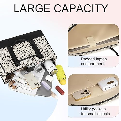 Miniatura 6 de Bolsa de mano para computadora portátil para mujer, bolsa de trabajo de 15.6 pulgadas, bolsa de computadora de gran capacidad, bolso de mano para