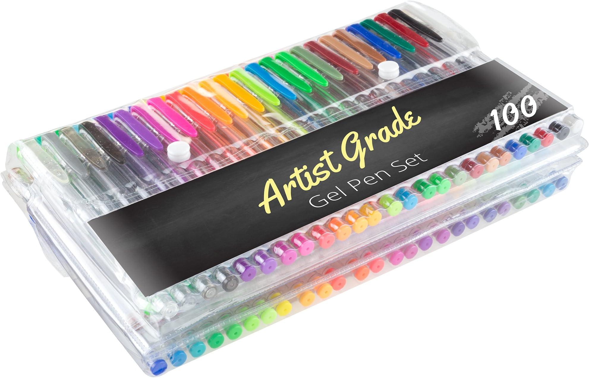 Gel Pens - 100-Pack Pen Set for Adult Coloring Books, Journaling, Scrapbooking, or Back to School Supplies by Hey Play