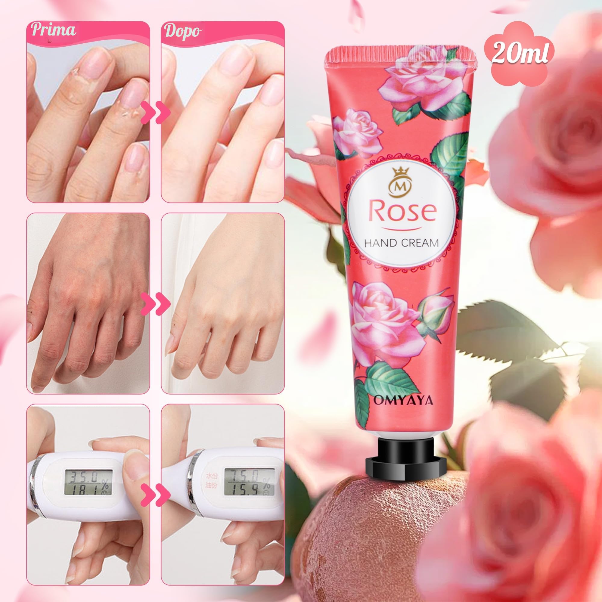 Crema Mani Set, 80Pcs Mini Crema Mani Regali Natale Donna Set, Crema Nutriente per le Mani per Donna e Uomo, Ripara &Non Unge, Idee Regalo Compleanno,Natale ed Valentino Originali