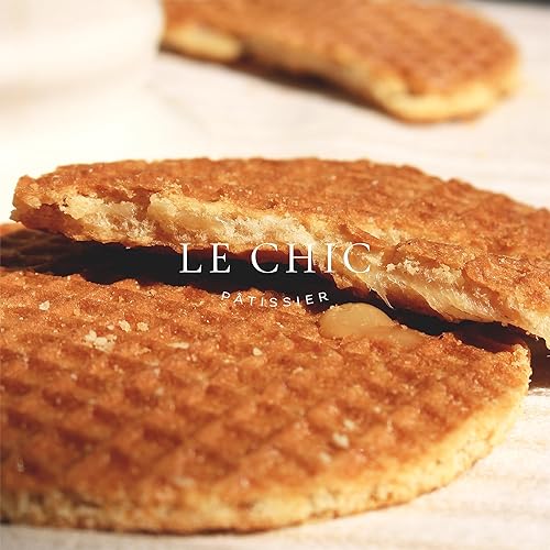 Miniatura 7 de Le Chic Patissier 30 Stroopwafels de caramelo y vainilla tostados suaves paquete de 3 (11.11 onzas cada uno) Receta original de gofres de caramelo