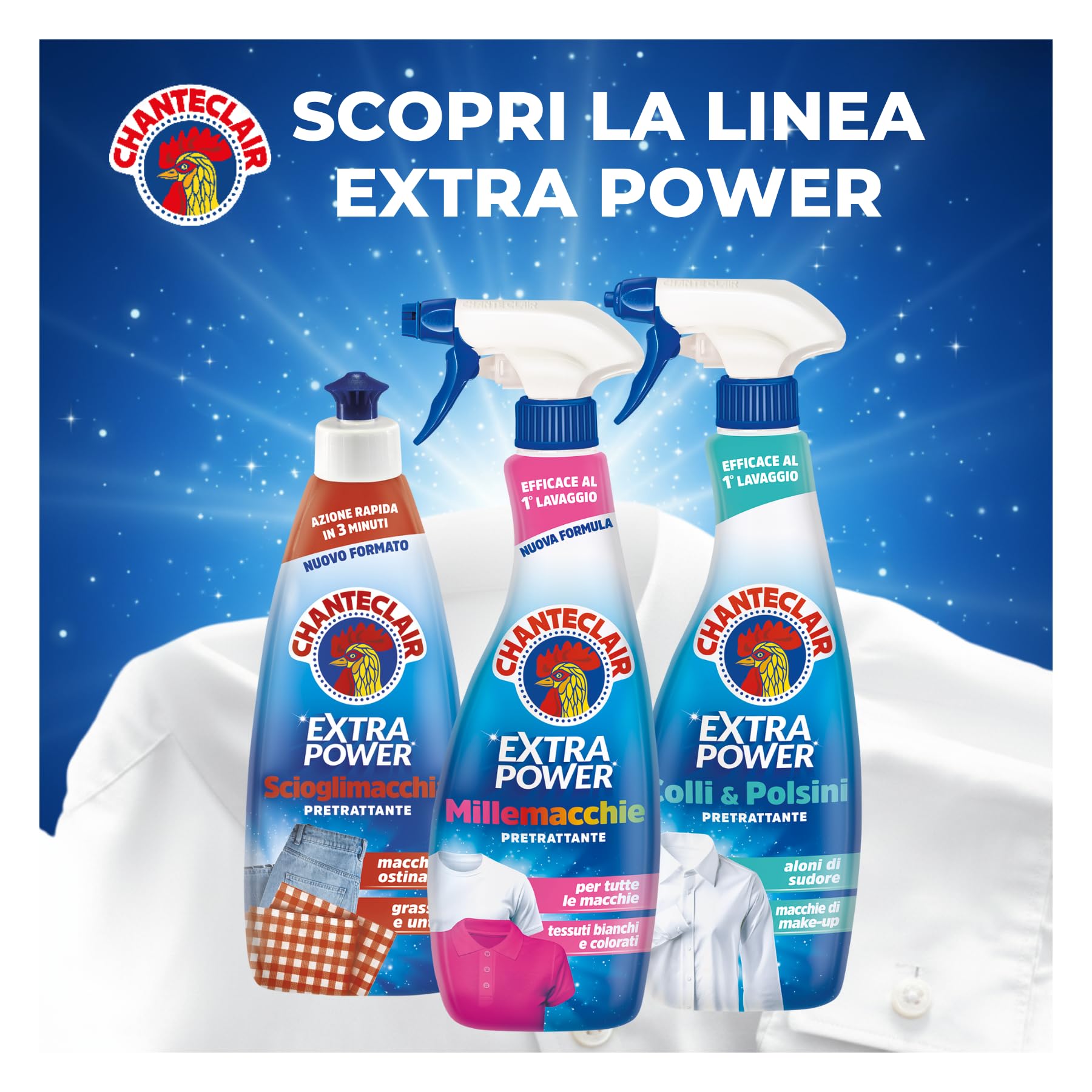 Chanteclair Millemacchie Extra Power, Smacchiatore Contro le Macchie più Frequenti, 500ml
