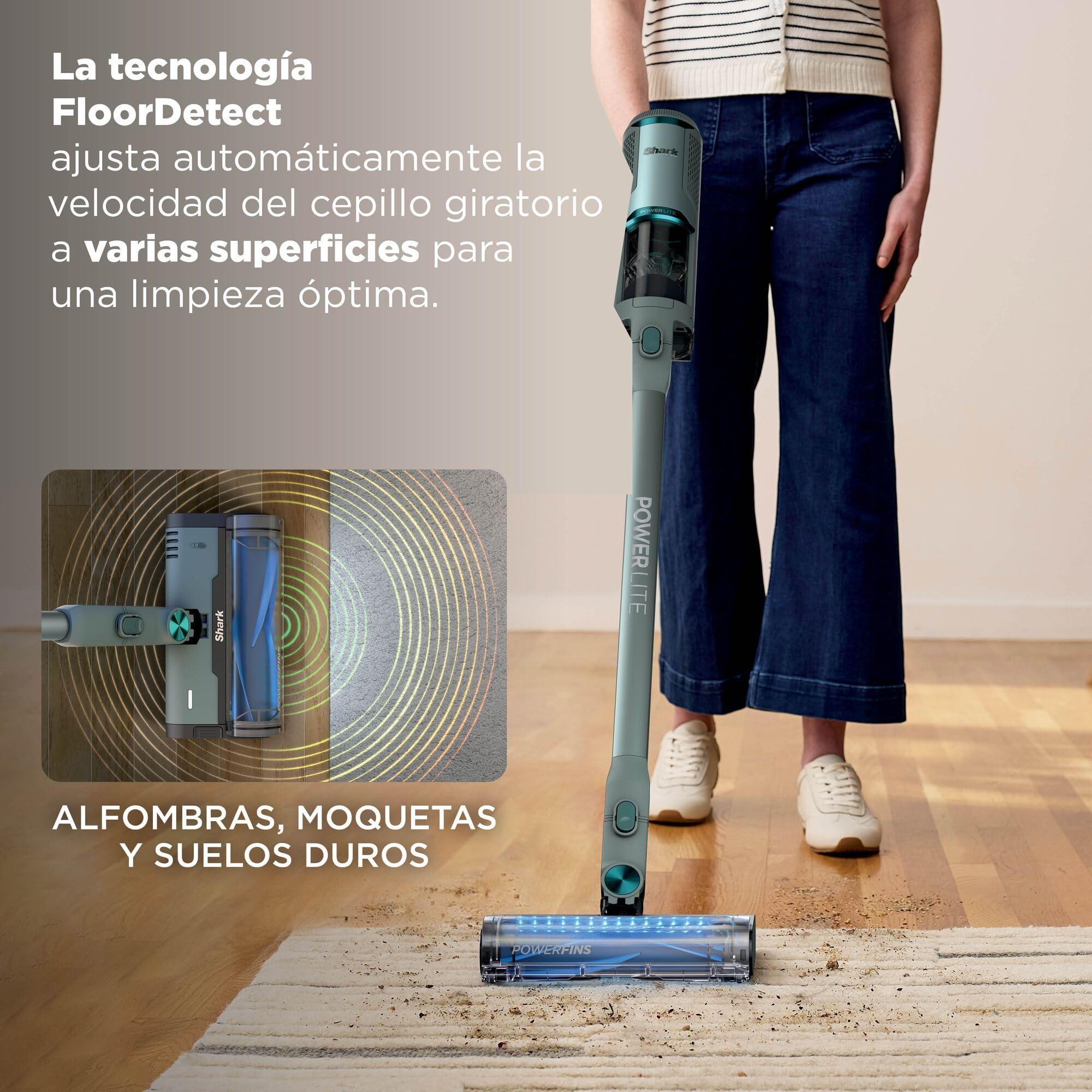 Shark PowerLite Clean & Empty Pet, Aspiradora sin Cable para Mascotas | con Base de Vaciado Automático, Limpieza Multisuperficie Ligera, Filtración HEPA, hasta 40 Minutos de Autonomía, BU3623EUT