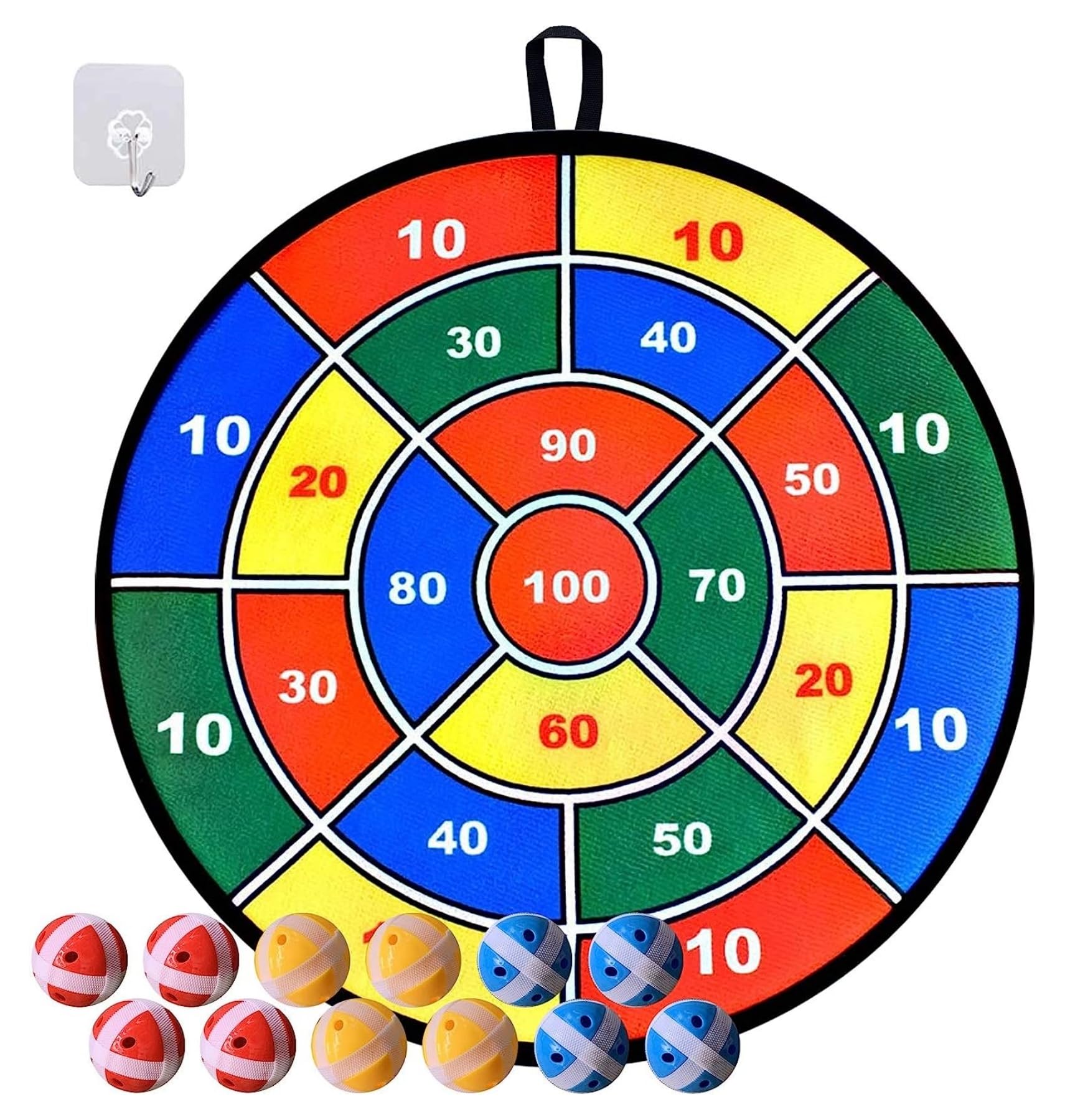 PYEBE Large Dart Board for Kids, Kids Dart Board with 12 Sticky Balls, Boys Toys, Indoor/Sport Outdoor Fun Party Play Game Toys, Birthday Gifts for 3+ Year Old Boys Girls