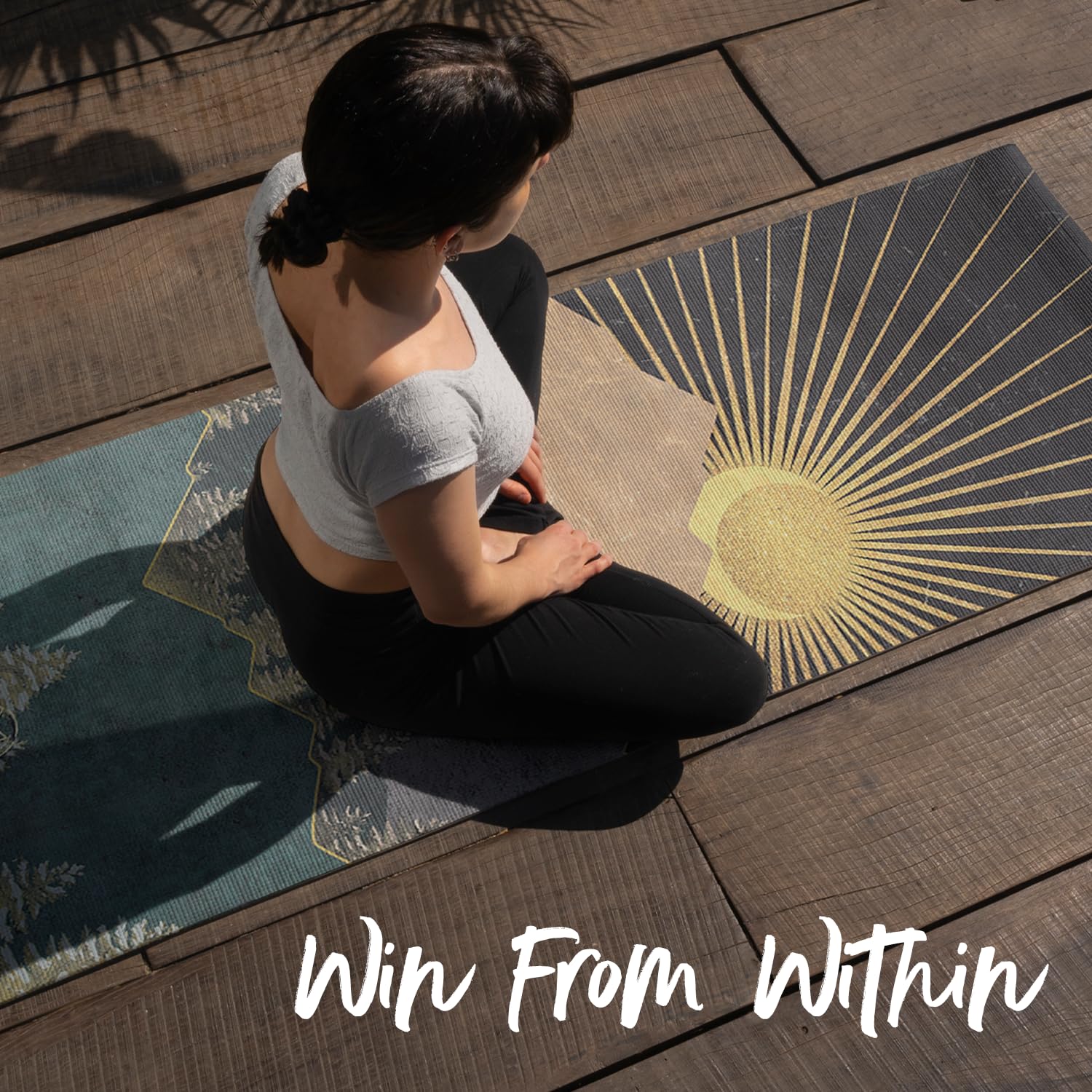 Wiselife Alfombrilla de yoga de gamuza y goma natural + correa de transporte (5 mm, extra grande, extra ancha, antideslizante) para yoga y entrenamiento (noche árabe)