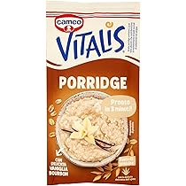 Cameo Vitalis Porridge Gusto Classico con Fiocchi Integrali di Avena e Delicata Vaniglia Bourbon, Preparato Istantaneo, Porridge Pronto in 3 Minuti, Fonte di Proteine, Busta Monoporzione 58 g