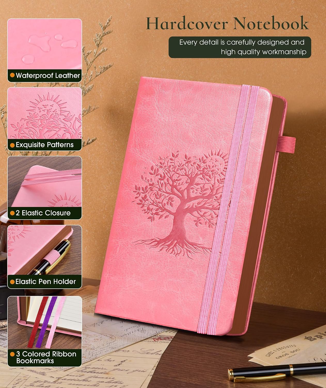 Small Journal Notebook 3.7"x6.8", 300 Page Lined Paper Pocket Size Notebook image 3