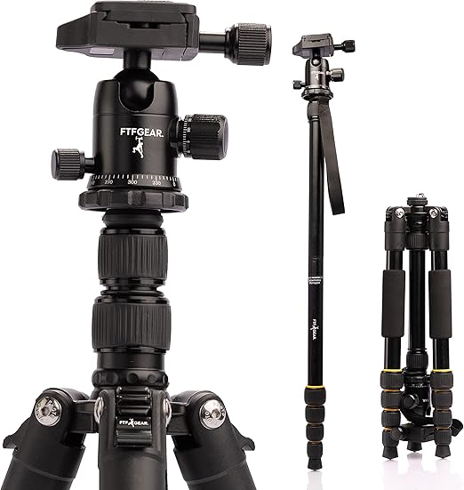 FTF GEAR Compact Aluminum DSLR Camera Tripod and Monopod, Loads up to
