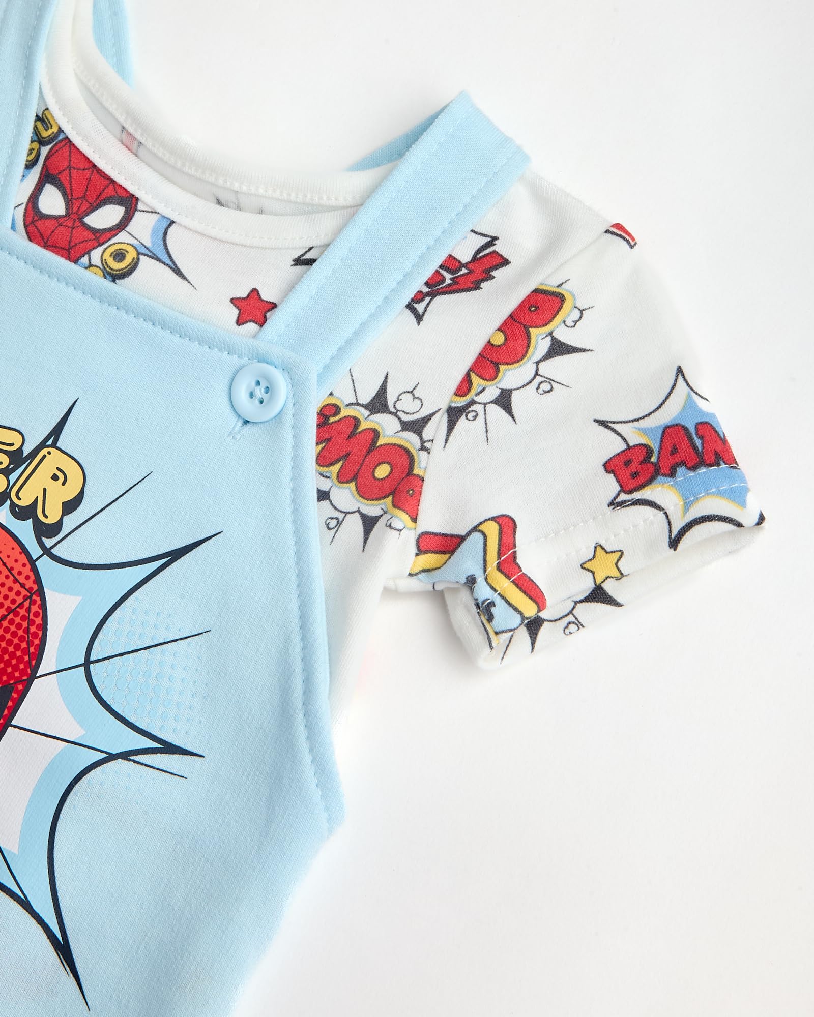 Disney Baby Jungen Mickey Mouse Strampler - 2-teiliges Overall und T-Shirt Set (Neugeborene/Kleinkind)
