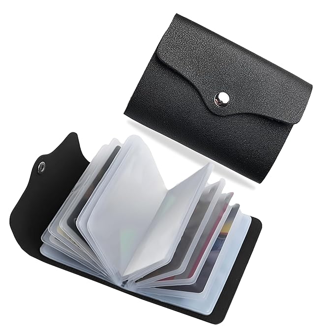 Kraptick Card Holder for Men and Women - Elegant and Versatile Card Organizer, Card Case, Credit Cardholder, Card Pouch (Black)