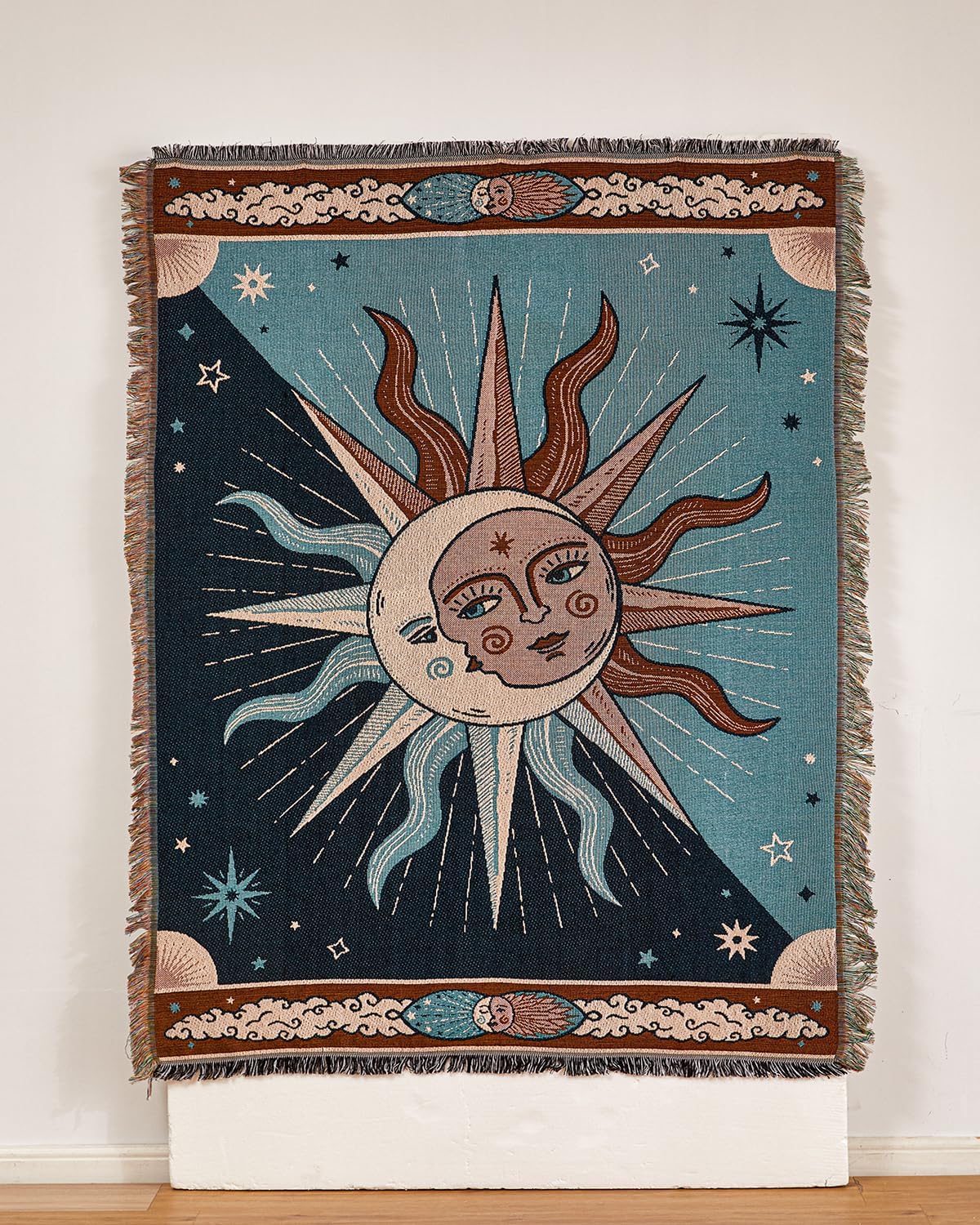 Erke Chair Recliner Cover Boho Throw Blanket Hippie Room Decor Wall Hanging Tapestry Outdoor Picnic Camping Rug Mattress Beach Towel Sofa Furniture Slipcover Bohemian 50”x70” The Sun and Moon Stars