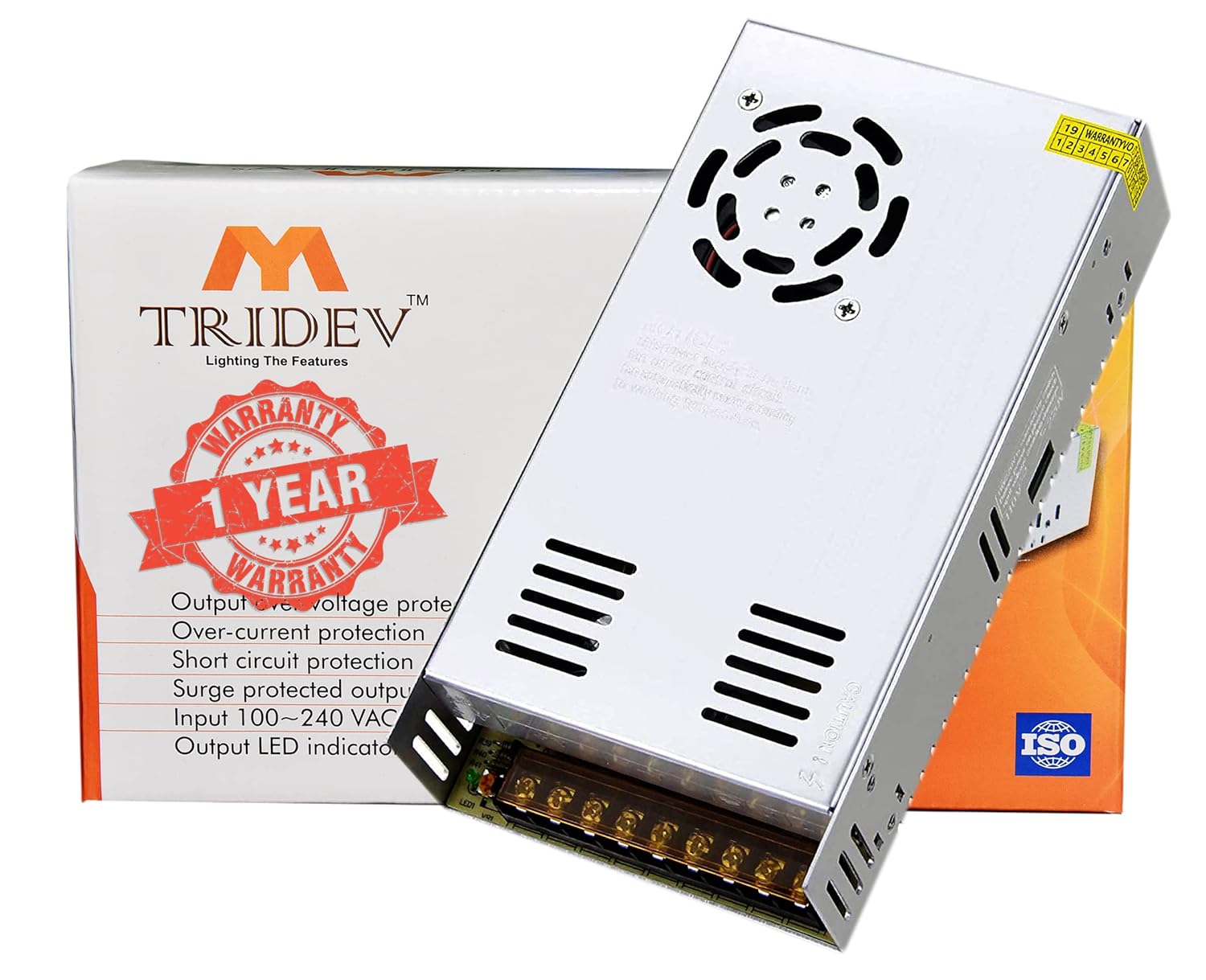 TRIDEV Traders DC 48V 5A 240W Switching Power Supply Universal Regulated Transformer (AC 220V/240V to DC 48Volt 5Ampere 240Watts Suitable for LED Strips, car stereos, Wireless routers, Printers..