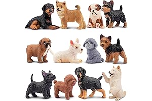 Charming 12-Piece Poodle Figurine Set: Adorning Your World with Canine Charm