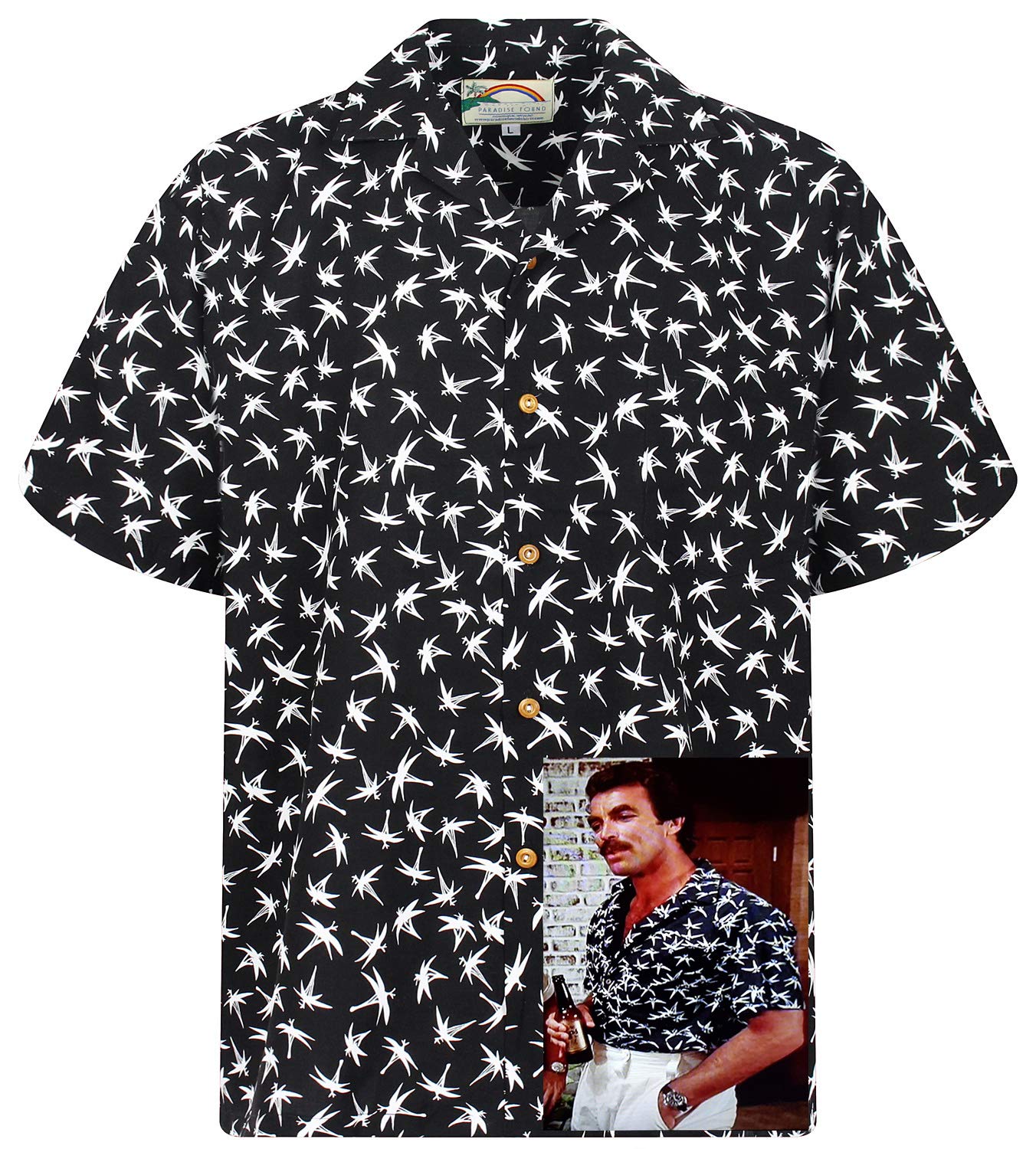 Paradise FoundOriginal Hawaiian Shirt | Tom Selleck Magnum | Made in Hawaii | Different Designs, Dragonfly Black, XX-Large