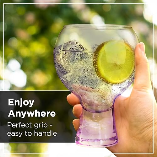 Miniatura 3 de Gin and Tonic Copa De Balon - Juego de 2 vasos pintados a mano de 19 onzas  Vasos de ginebra y tónica españoles  Vidrio de globo de ginebra soplado