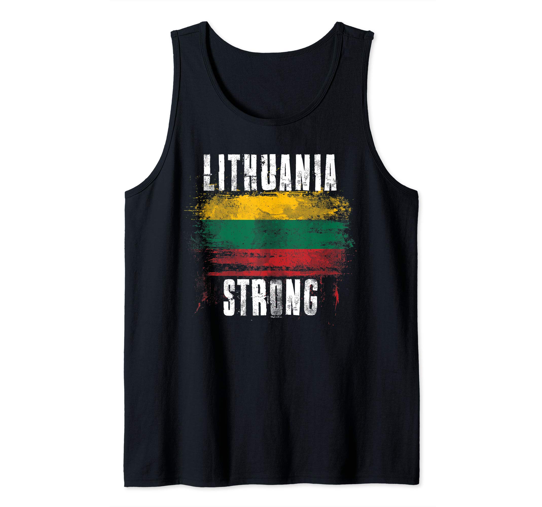 Family Heritage GiftsLithuania Strong Distressed Flag - Lithuanian Pride Tank Top