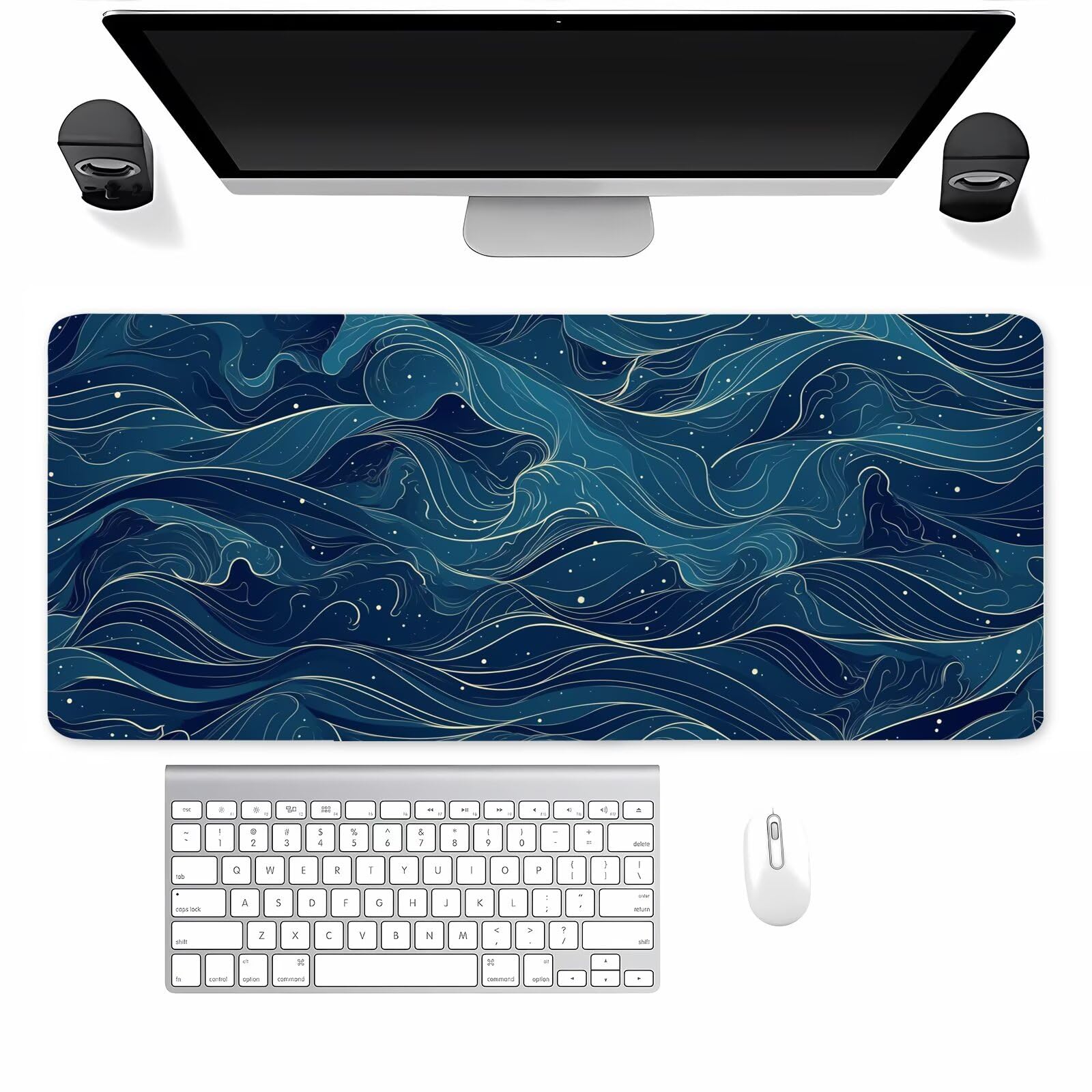 Gaming Mauspad Meereskurve, 900x400x3mm Mousepad XXL