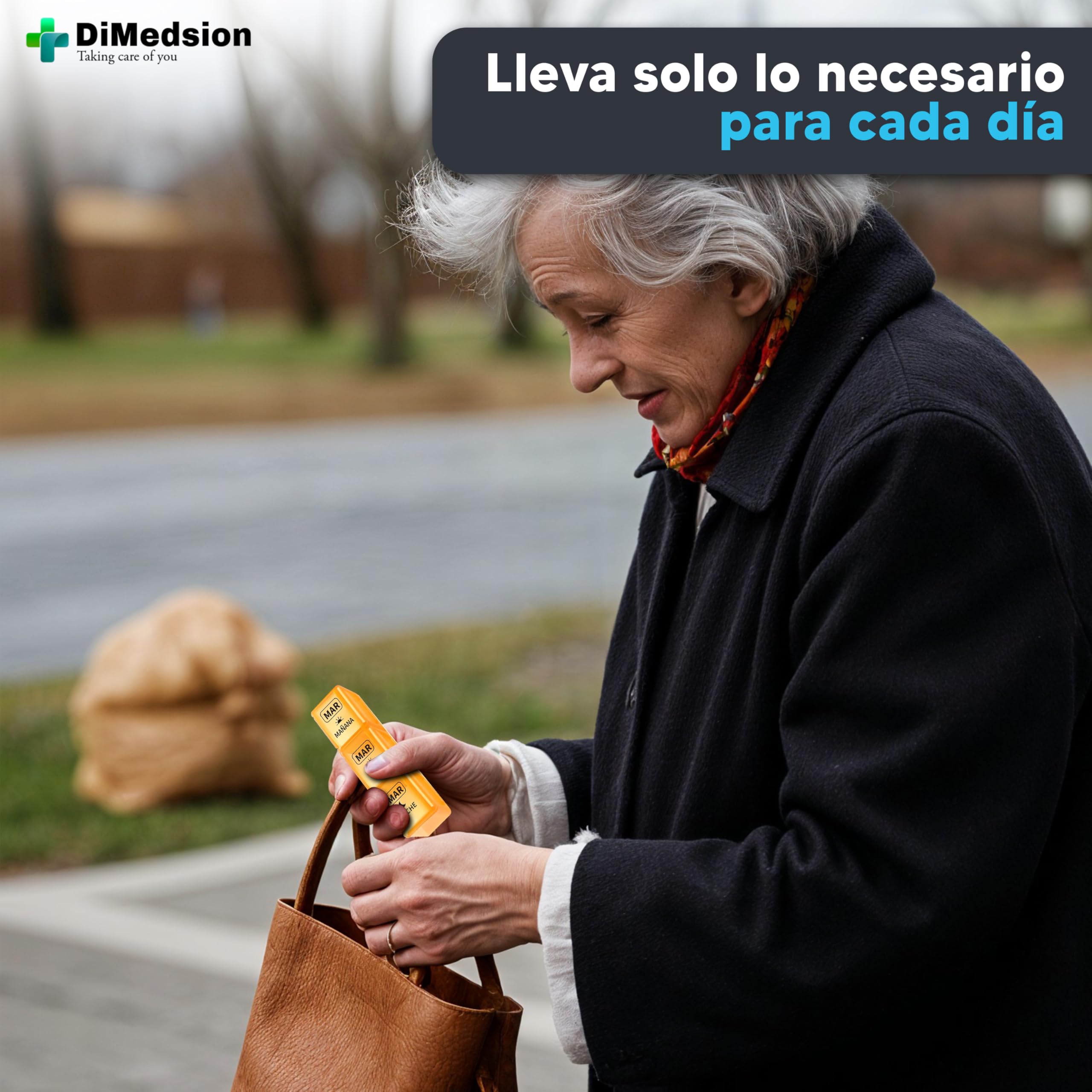 Pastillero Semanal 3 Tomas Español con cortador de pastillas | Pastillero Semanal 3 Tomas, Pastilleros Semanales 3 Tomas con Organizador Medicamentos, Caja para Medicamentos (Negro)