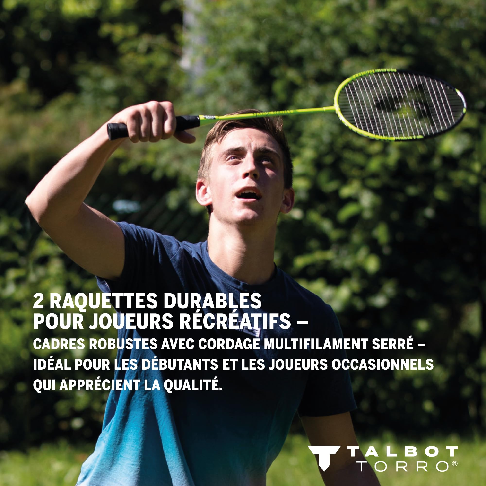 Talbot Torro Set de Badminton Magic Night, 2 Raquettes et 2 Volants avec LED, pour Jouer pour la Nuit, Dans un Sac, 449405