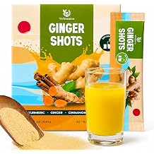 VieTreasures Ginger Shots Powder Daily Wellness Drink Mix with Turmeric, Ginger, Cinnamon & Black Pepper | 20 Single-Serve Packets | No Added Sugar, Vegan, Gluten-Free | Travel-Friendly Immune & Digestive Support