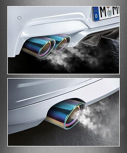 Miniatura 5 de Punta de escape universal para automóvil, de 2.5 a 3.3 pulgadas, acero inoxidable, acabado pulido, punta de corte inclinado, accesorios