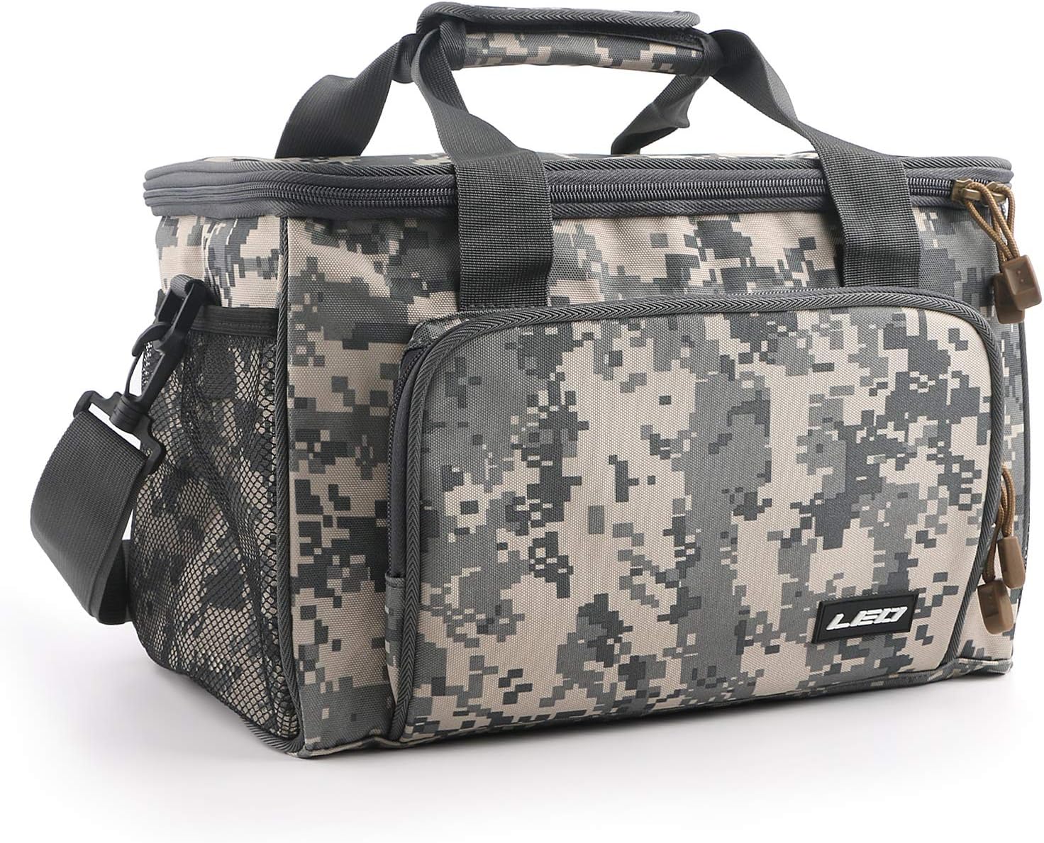 mouhike Fishing Tackle Bag Portable Crossbody Sling Pack Fly Fishing Tackle Box Bag Large Fishing Gear Storage Organizer for Travel Camping Hiking (Camo)