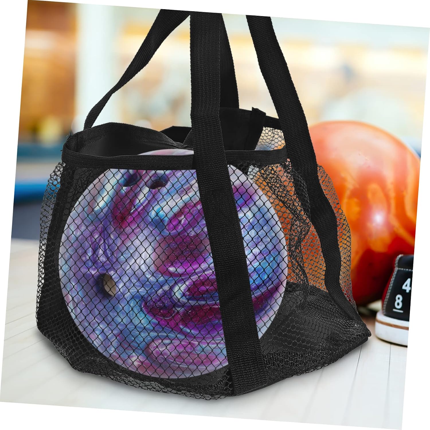 Toddmomy Large Bowling Storage Bag Mesh Carrying Bag for Teams Multi-functional Tote for of Gear for Recreation Training Activities
