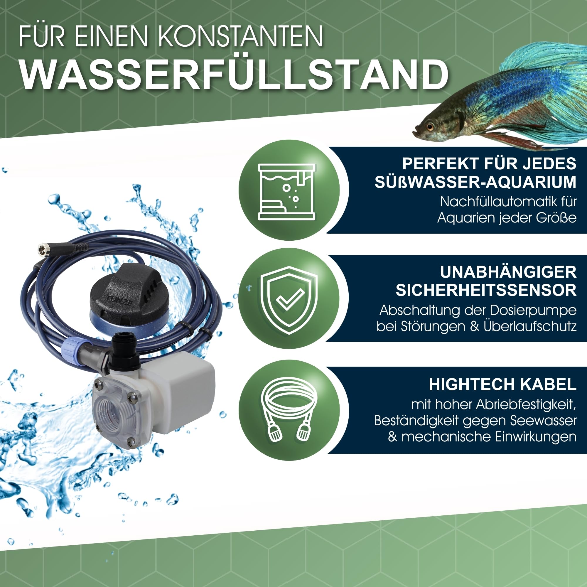 Tunze Osmolateur 3 Universel 3154 I Régulateur de niveau d'eau pour aquariums d'eau douce I Capteur de sécurité I Pompe doseuse avec capteur de régulation optique et support magnétique