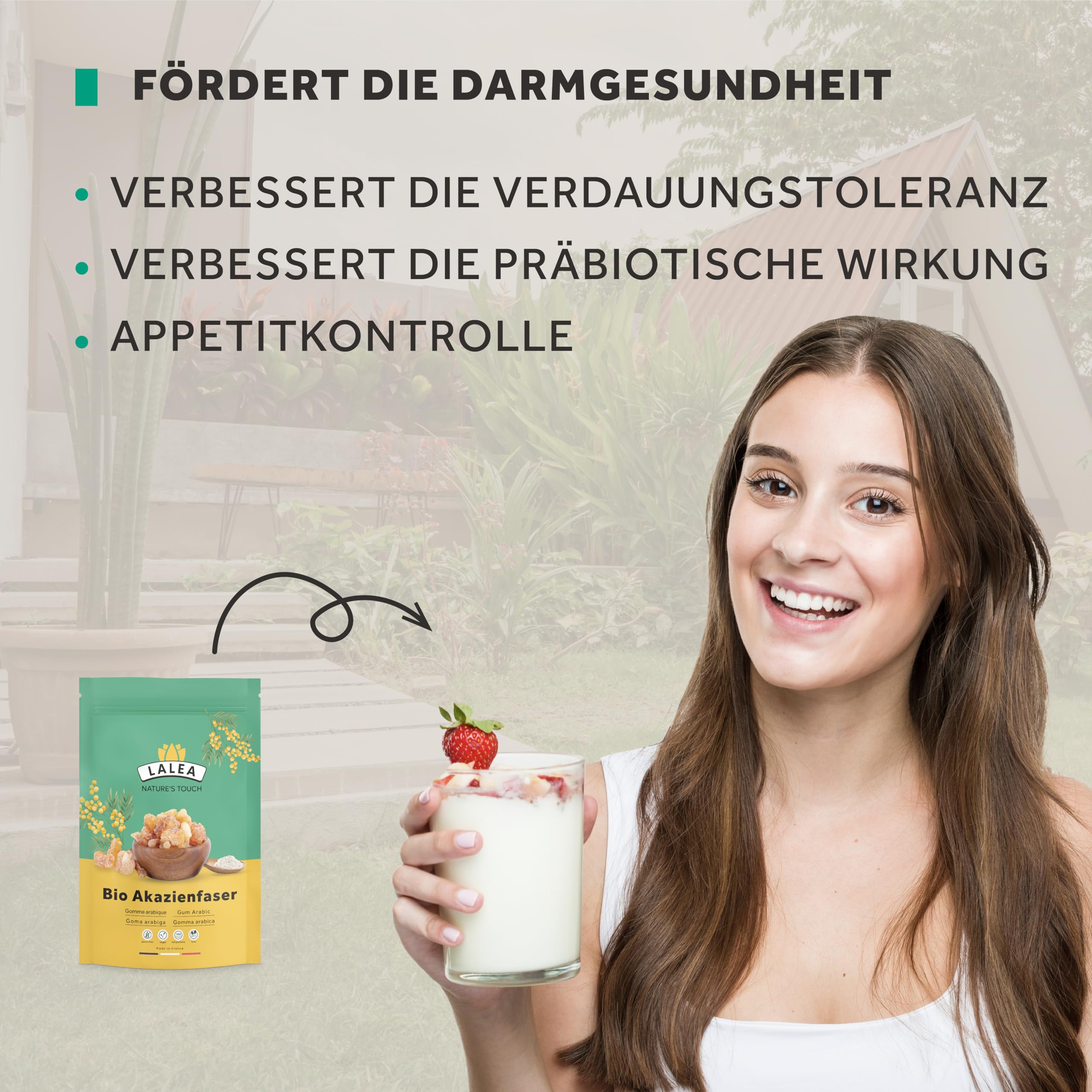 Akazienfaser Pulver Bio - 1Kg - 90% Ballaststoffe, ballaststoffe pulver aus akazienfasern Bio, Vegan & Keto, Glutenfrei, gummi arabicum puder, fiber supplement