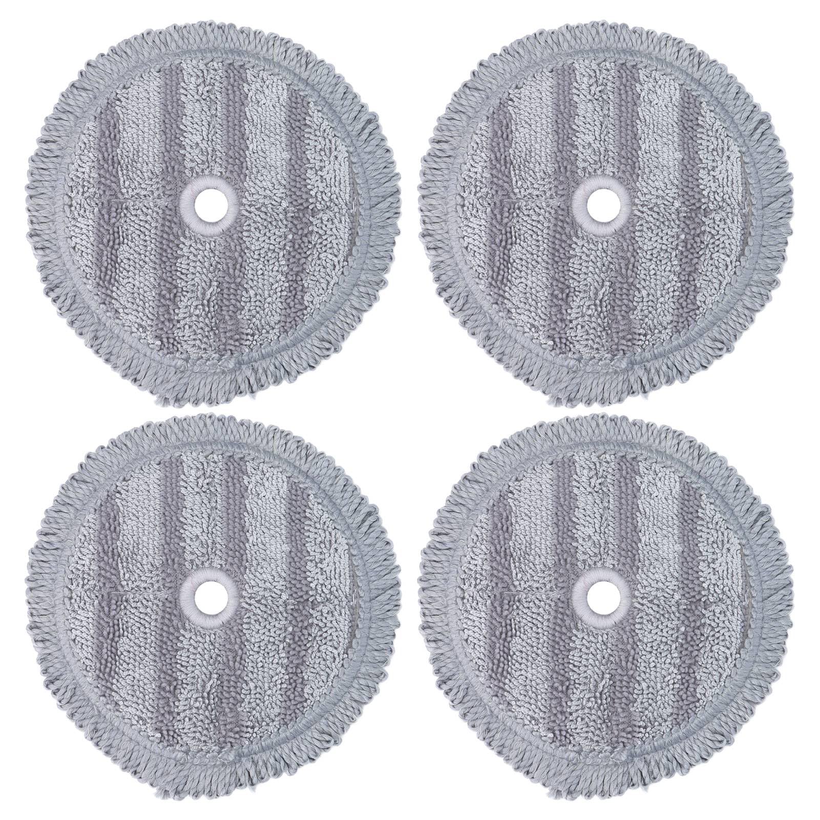 4 Pack Electric Mop Pads Replacement, Spin Mop Pads Replacement Set Compatible with LG Mops, Fiber Mop Pads for Floor Cleaning, 5.7inch