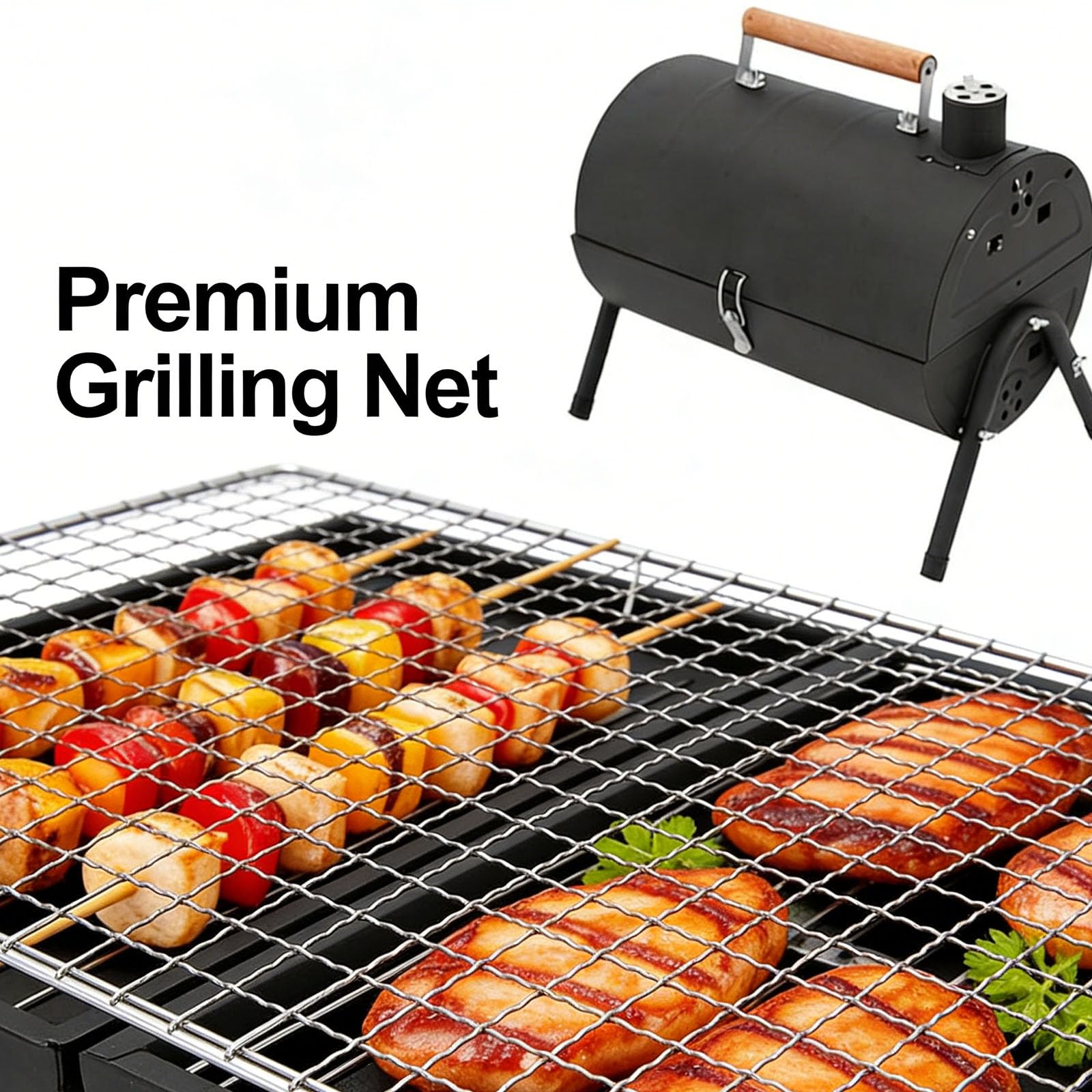 Przenośny grill na węgiel drzewny, składany mini grill do gotowania na zewnątrz, wytrzymały żelazny grill na kemping i imprezę na podwórku, kompaktowa konstrukcja blatu