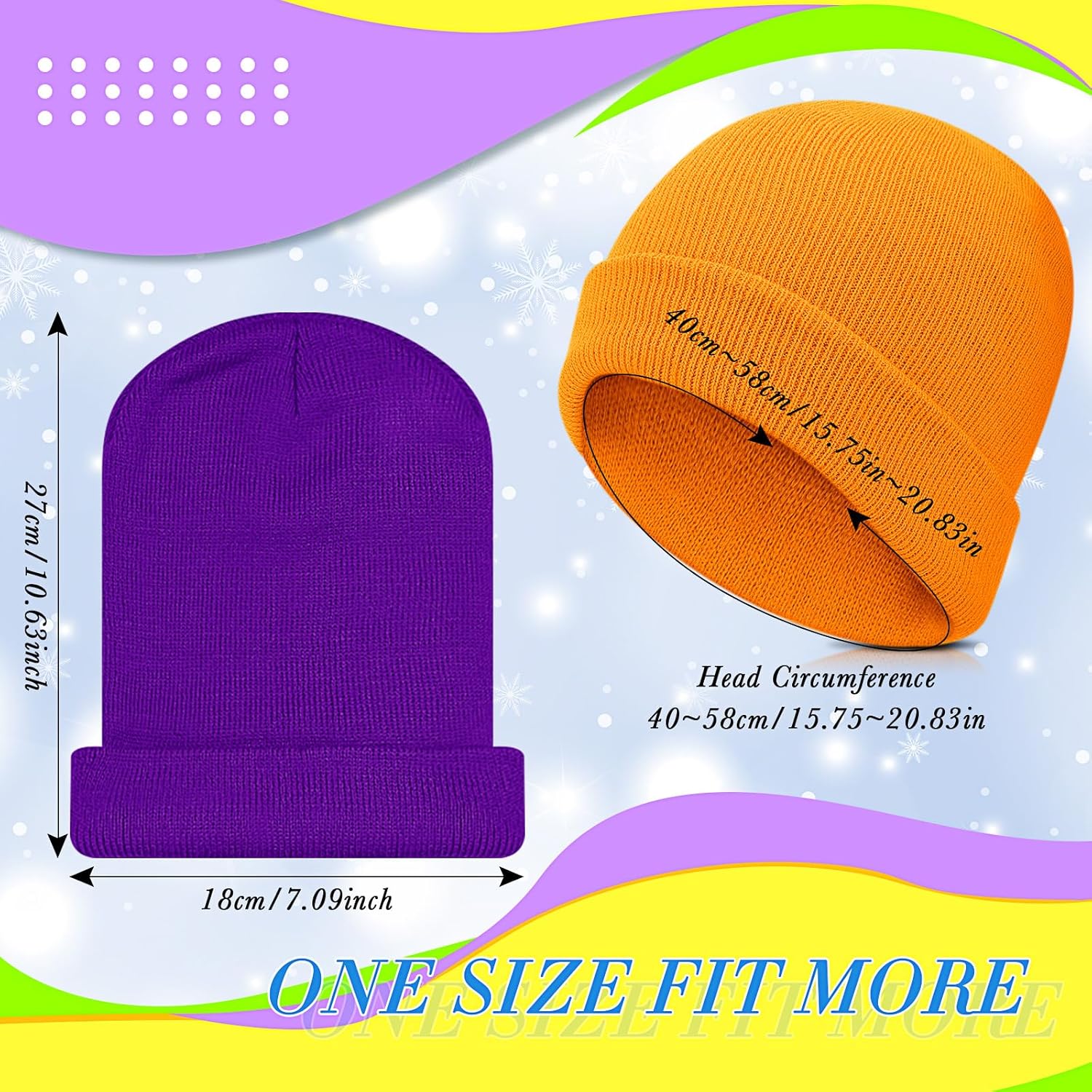 Xtinmee 100 Pcs Kids Winter Beanie and Gloves Bulk Warm Knit Hat Stretchy Full Fingers Gloves Pack Unisex Cold Weather Set - Image 3