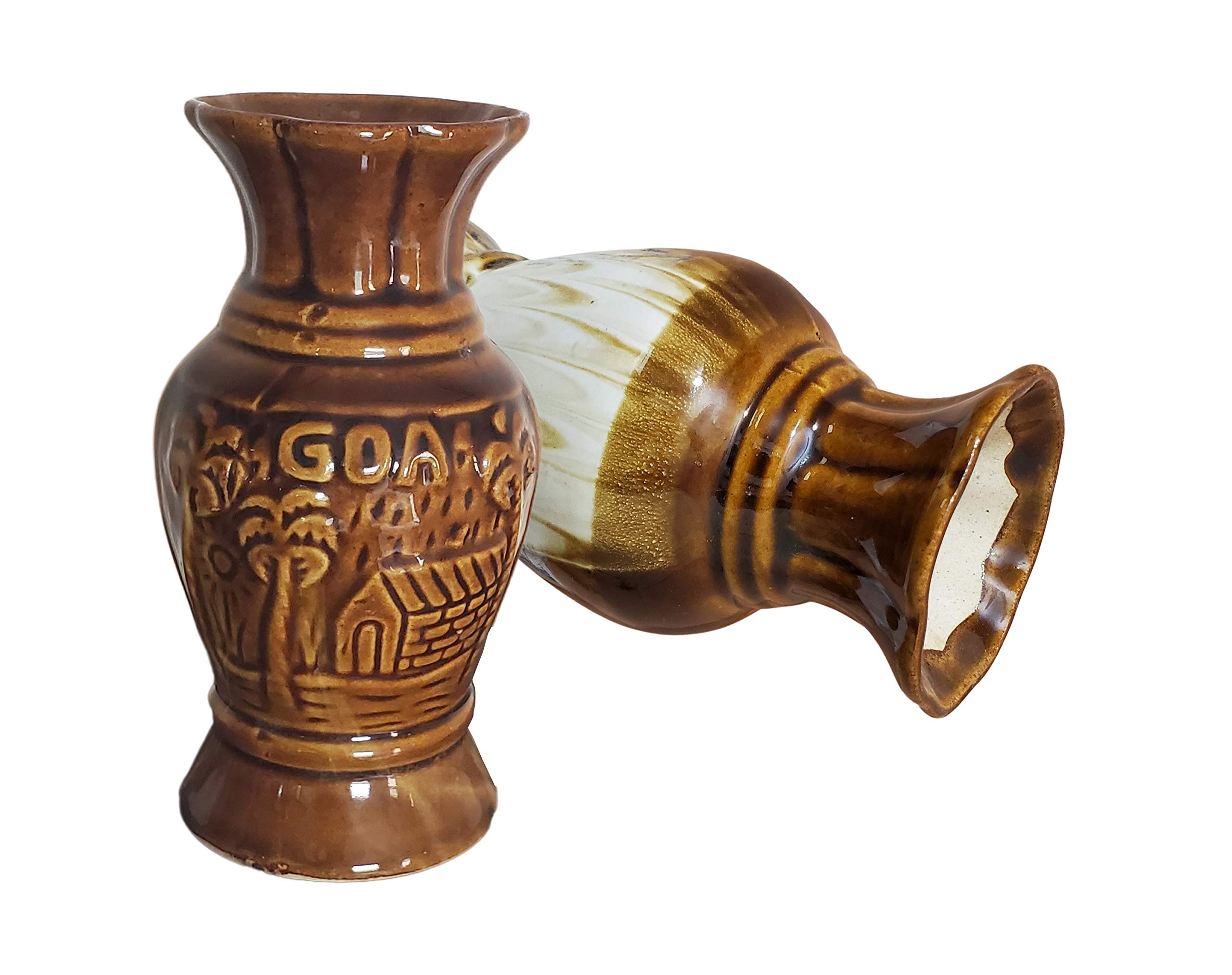 Pure Source India Ceramic Porcelain Flower Vase (Multi Color; 3 X 6 Inch) Set of 4.